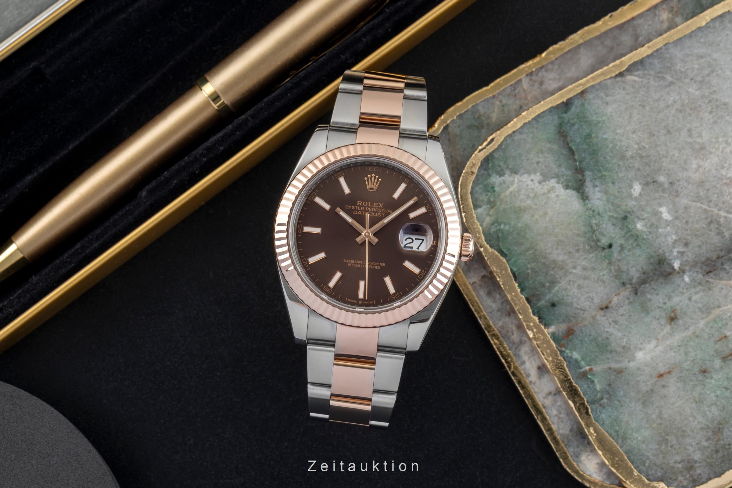 Rolex Datejust 41 Brown Dial Stahl / Roségold Ref. 126331 Box & Papiere 2019 [2602898]