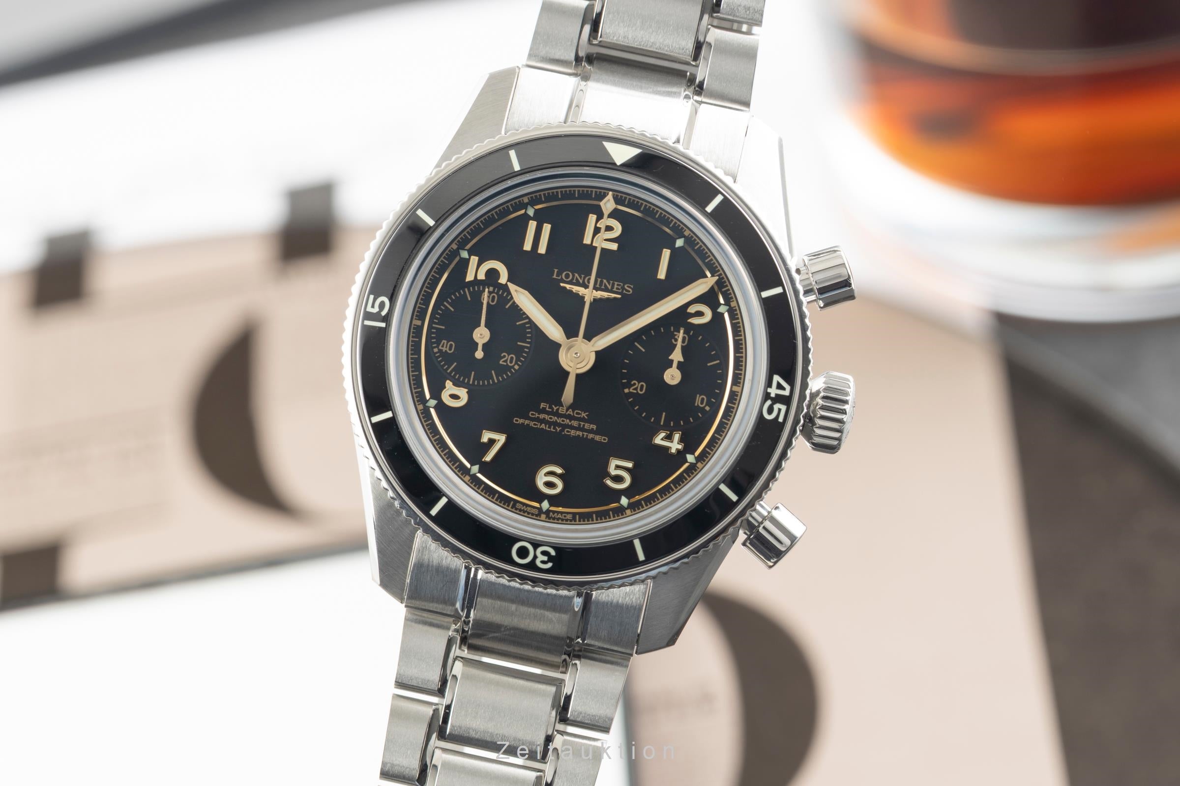 Longines Spirit cronografo acciaio carica manuale orologio da uomo L3.721.4.53.6 LP: 5100EUR  [2602901]