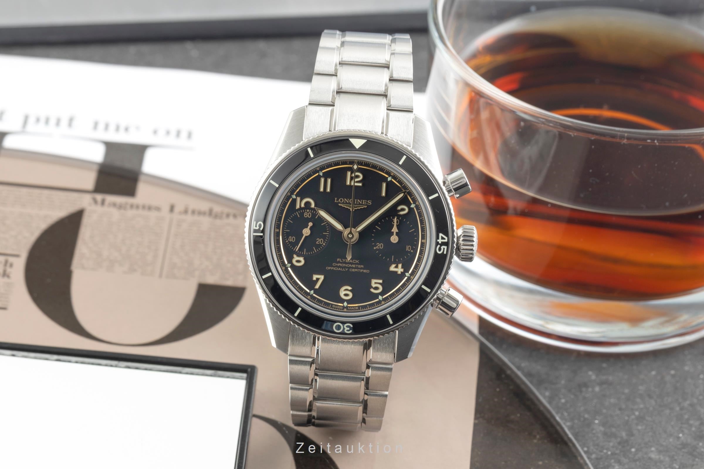 Longines Spirit cronografo acciaio carica manuale orologio da uomo L3.721.4.53.6 LP: 5100EUR  [2602901]