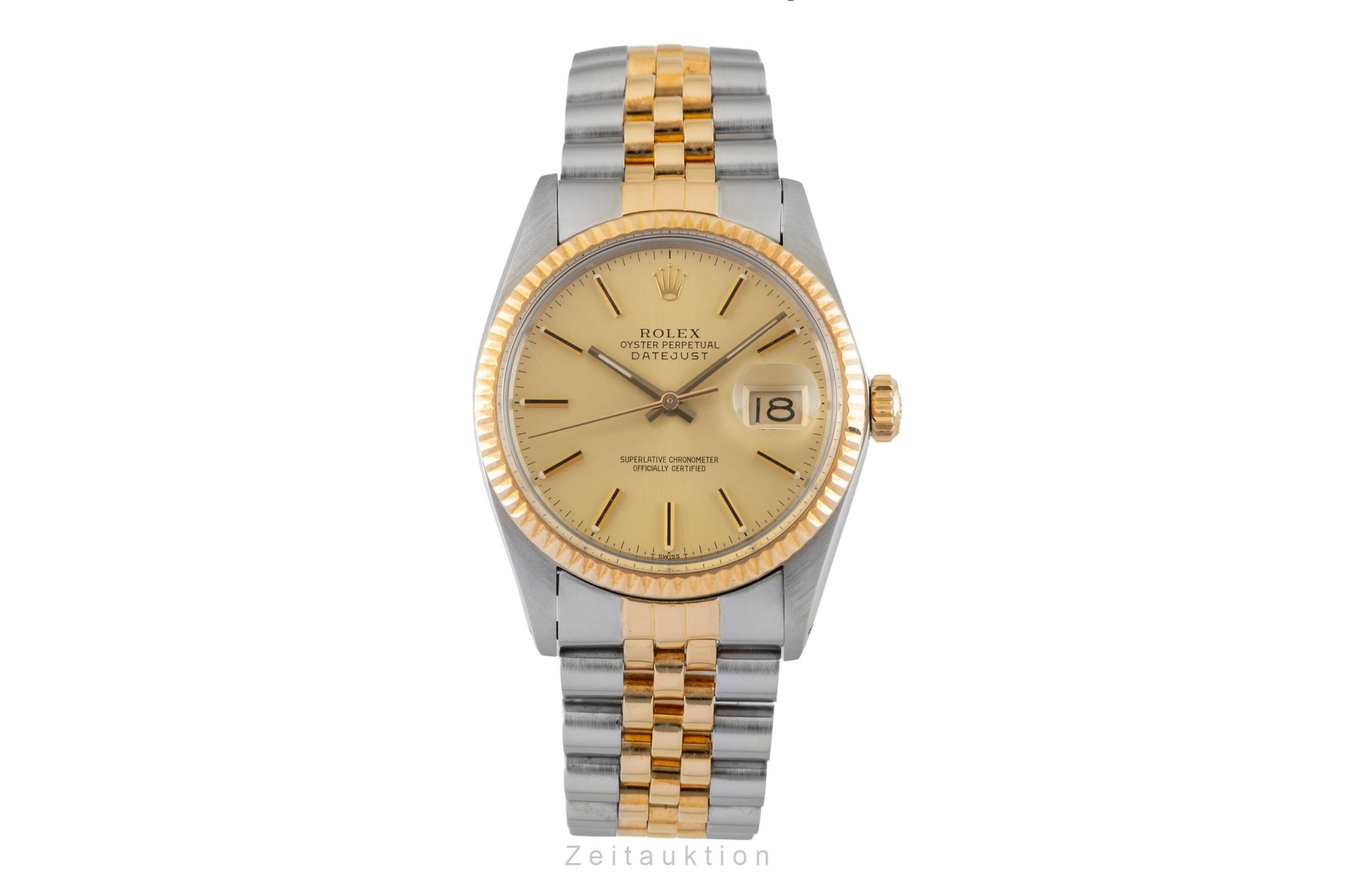 Rolex Datejust 36 Oyster Perpetual Stahl Gold Automatik Ref. 16013 B&P 1984  [2602913]