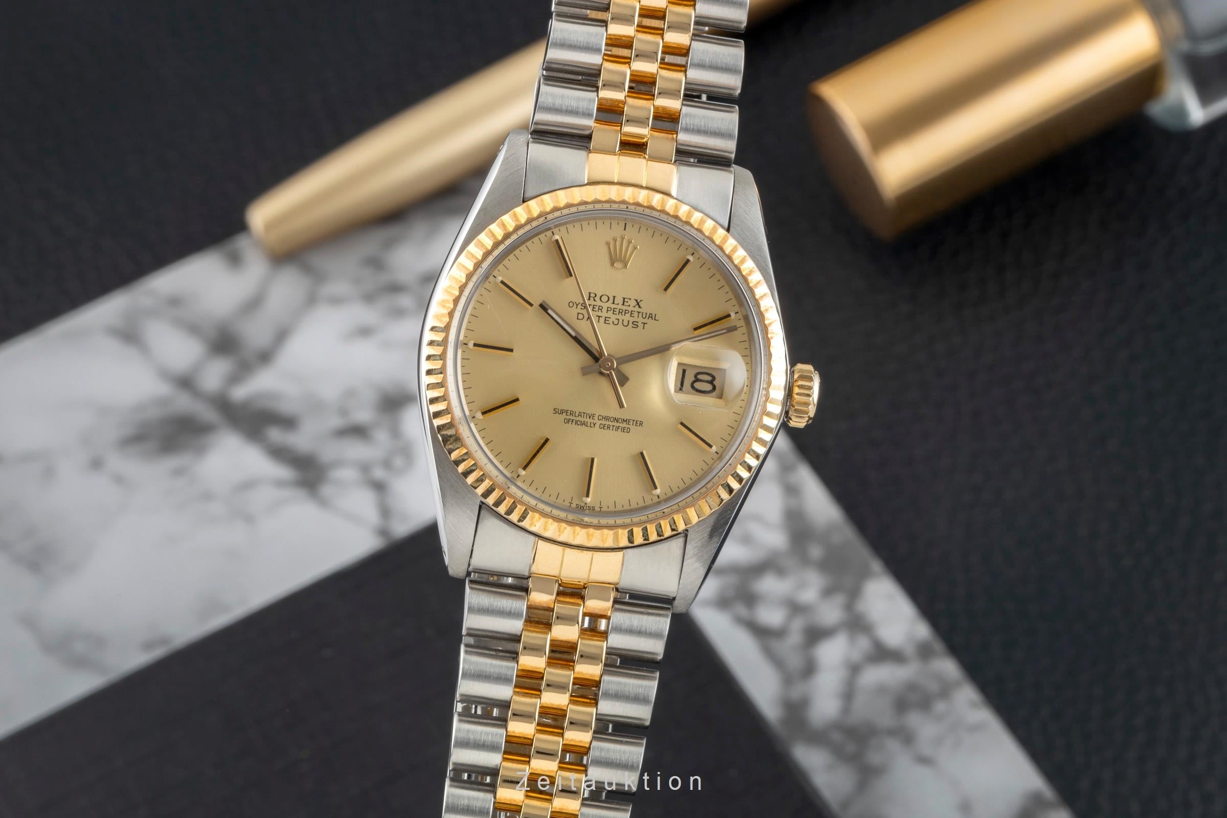 Rolex Datejust 36 Oyster Perpetual Stahl Gold Automatik Ref. 16013 B&P 1984  [2602913]