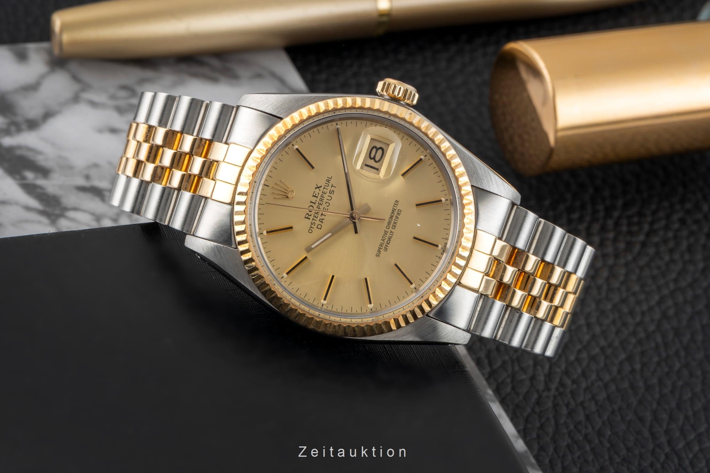 Rolex Datejust 36 Oyster Perpetual Stahl Gold Automatik Ref. 16013 B&P 1984  [2602913]