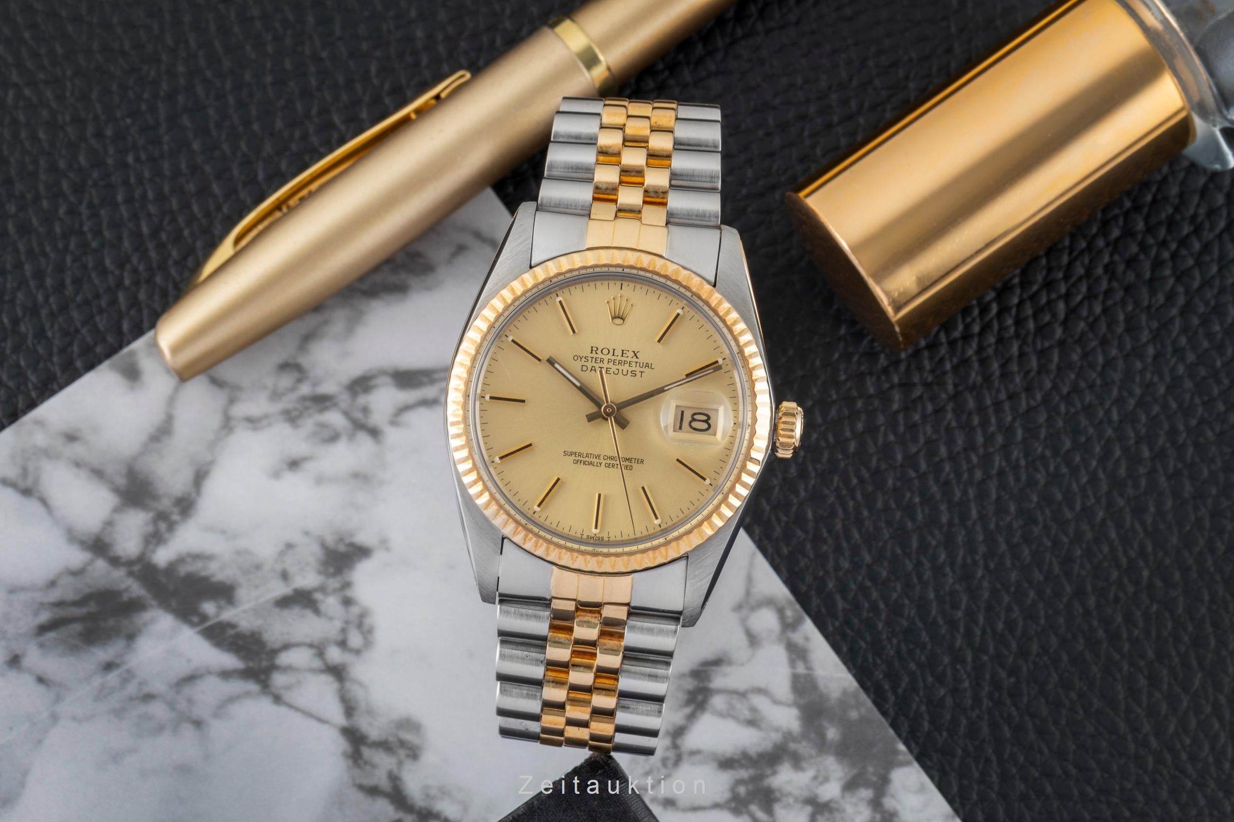 Rolex Datejust 36 Oyster Perpetual Stahl Gold Automatik Ref. 16013 B&P 1984  [2602913]