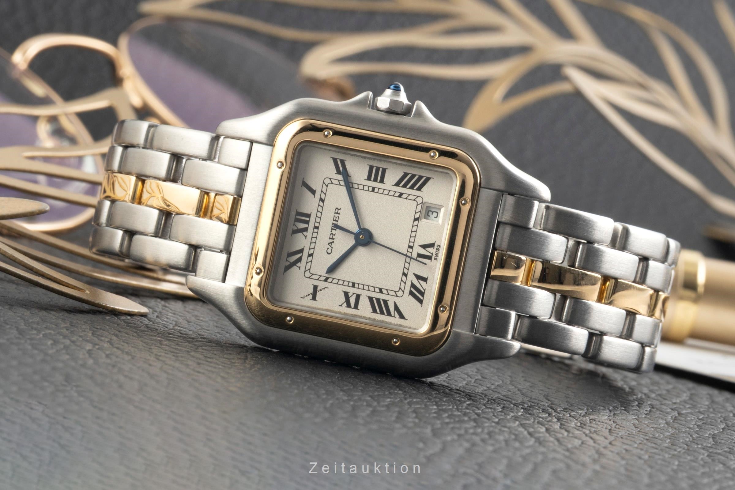 Cartier Panthere acero / oro cuarzo reloj para damas  W25028B5, 187949 LP: 12100EUR  [2602930]