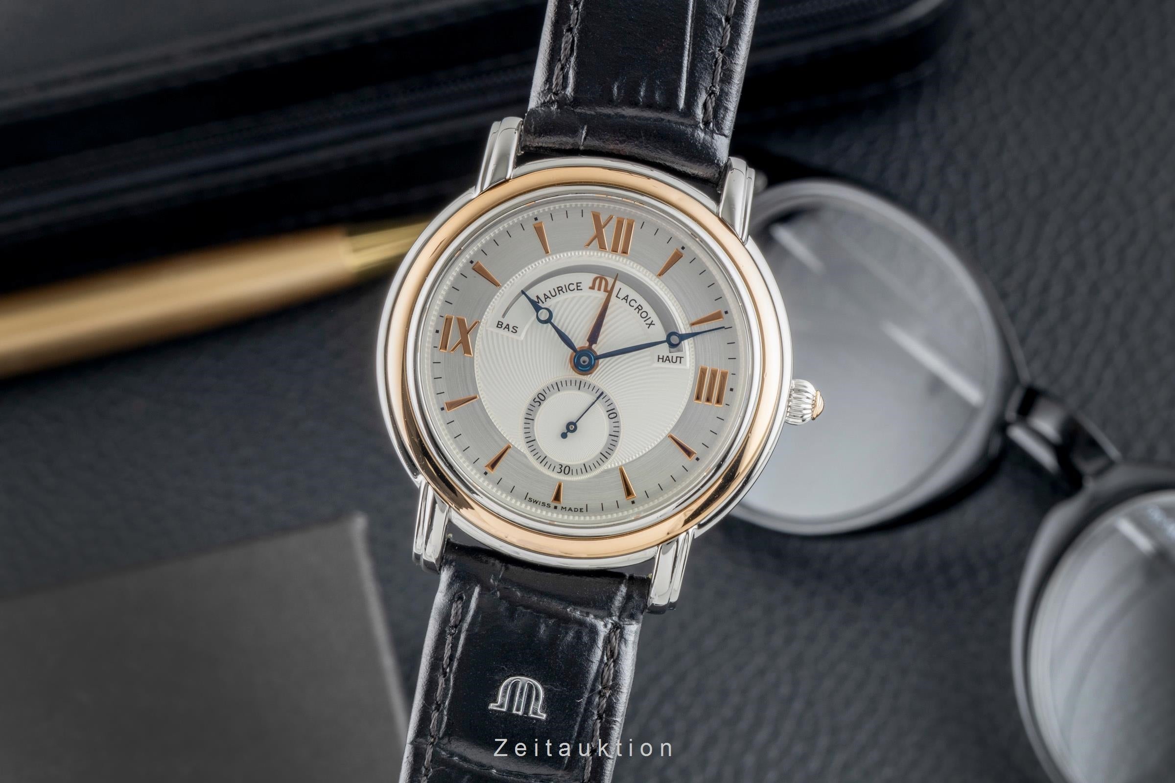 Maurice Lacroix Masterpiece Stahl / Gold Handaufzug Herrenuhr Ref. AL 85999  [2602931]
