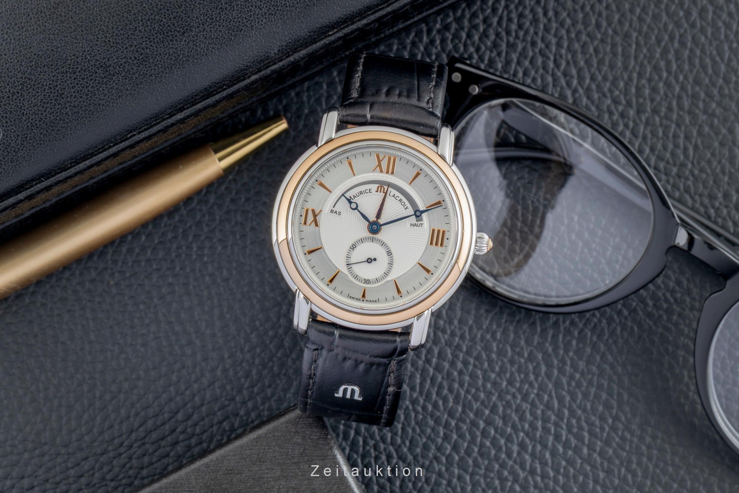 Maurice Lacroix Masterpiece Stahl / Gold Handaufzug Herrenuhr Ref. AL 85999  [2602931]