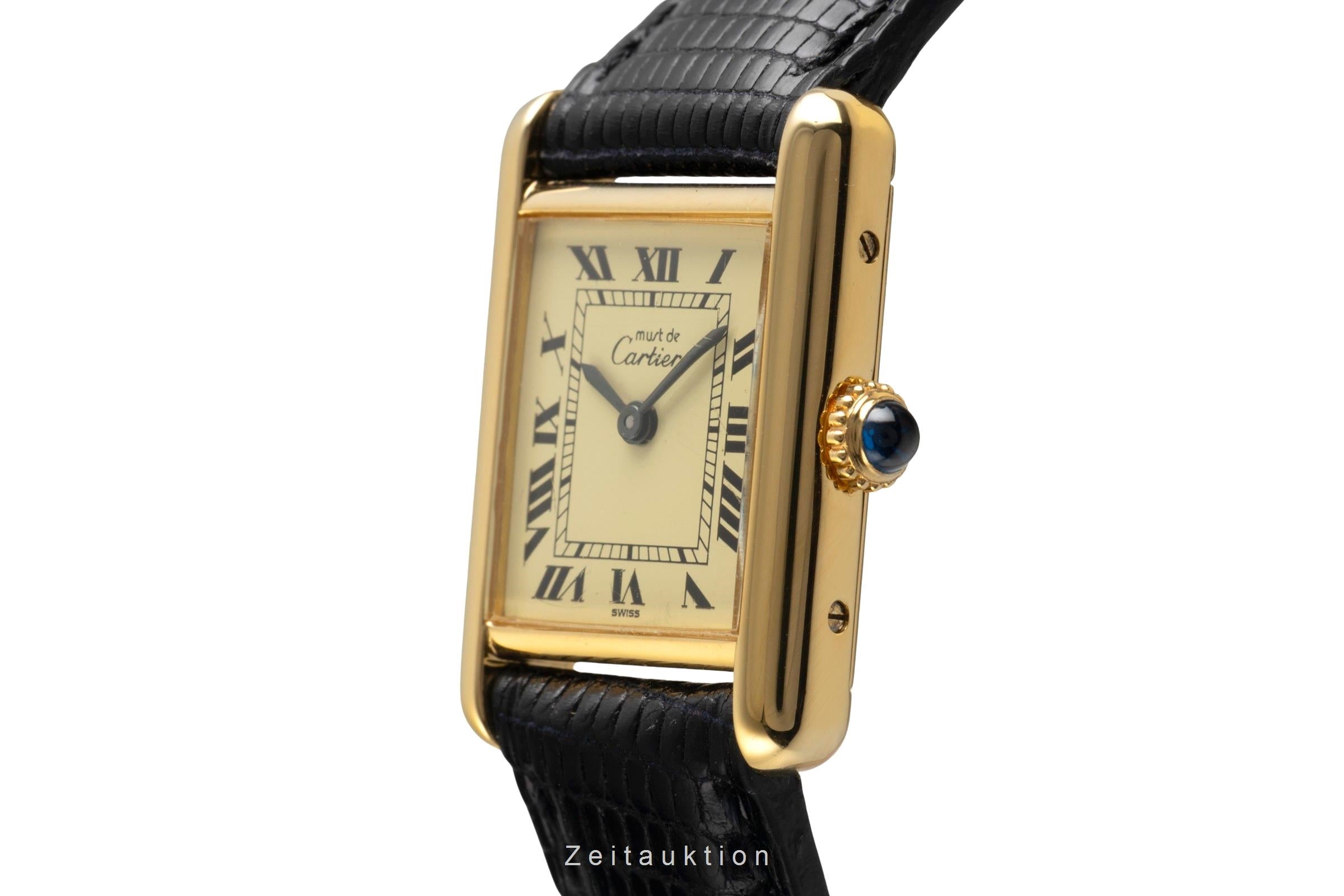 Cartier Tank silver-gilt manual winding women's watch  [2602932]