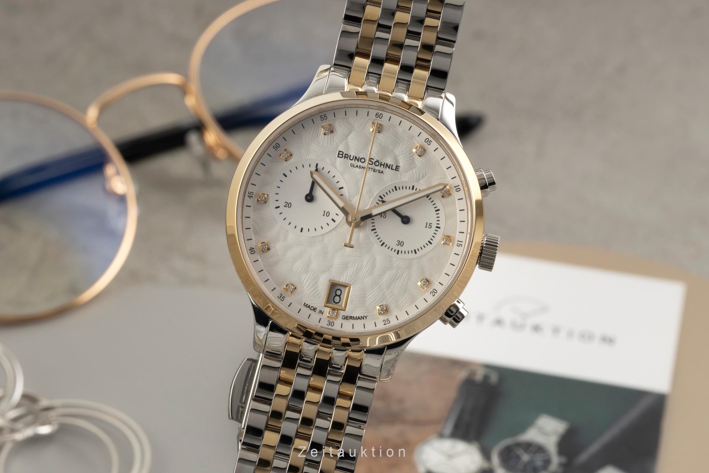 Bruno Söhnle Glashütte Bologna Chronograph cronografo acciaio quarzo orologio da donna 17-23238-250  [2602933]