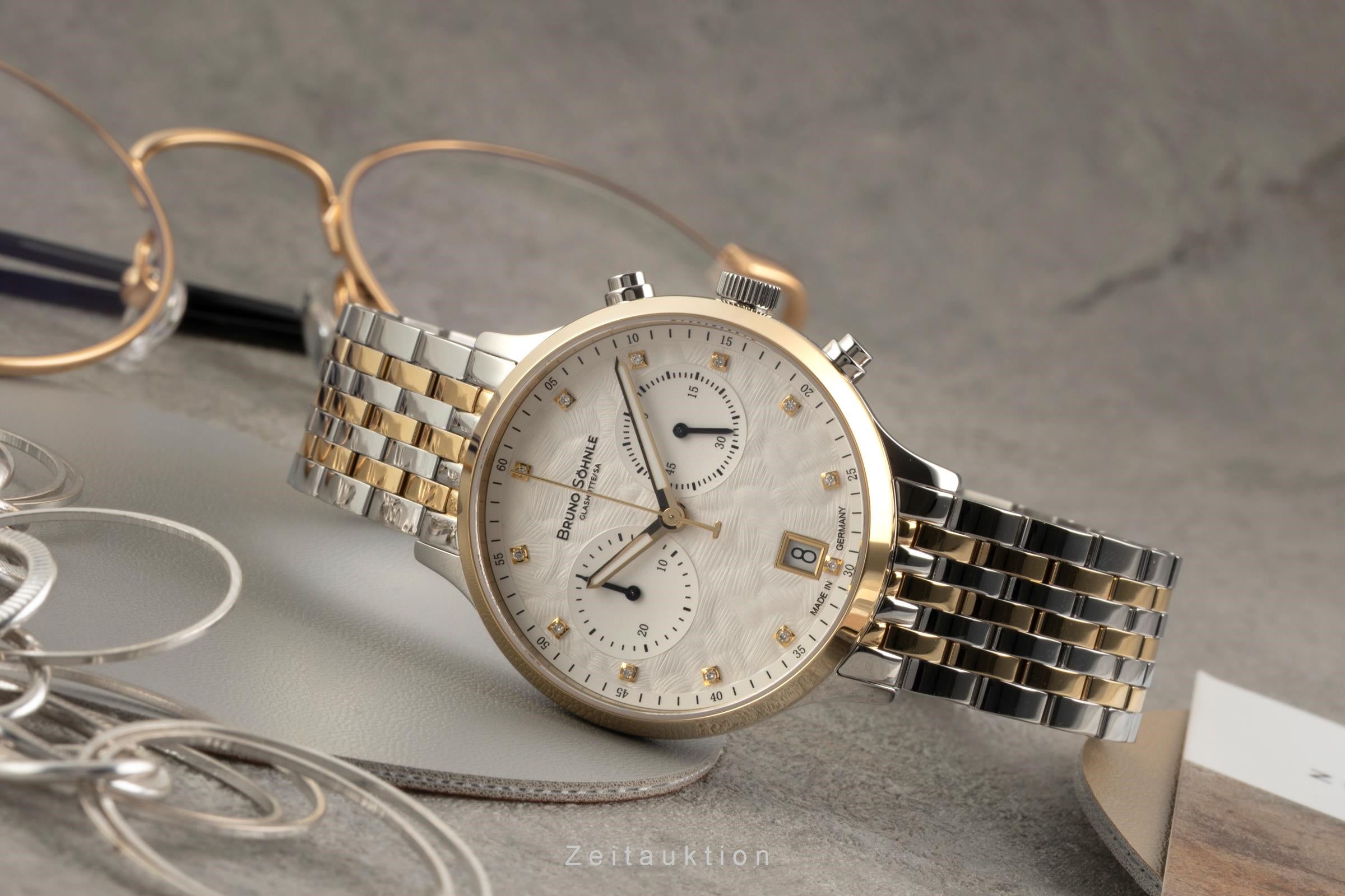 Bruno Söhnle Glashütte Bologna Chronograph cronografo acciaio quarzo orologio da donna 17-23238-250  [2602933]