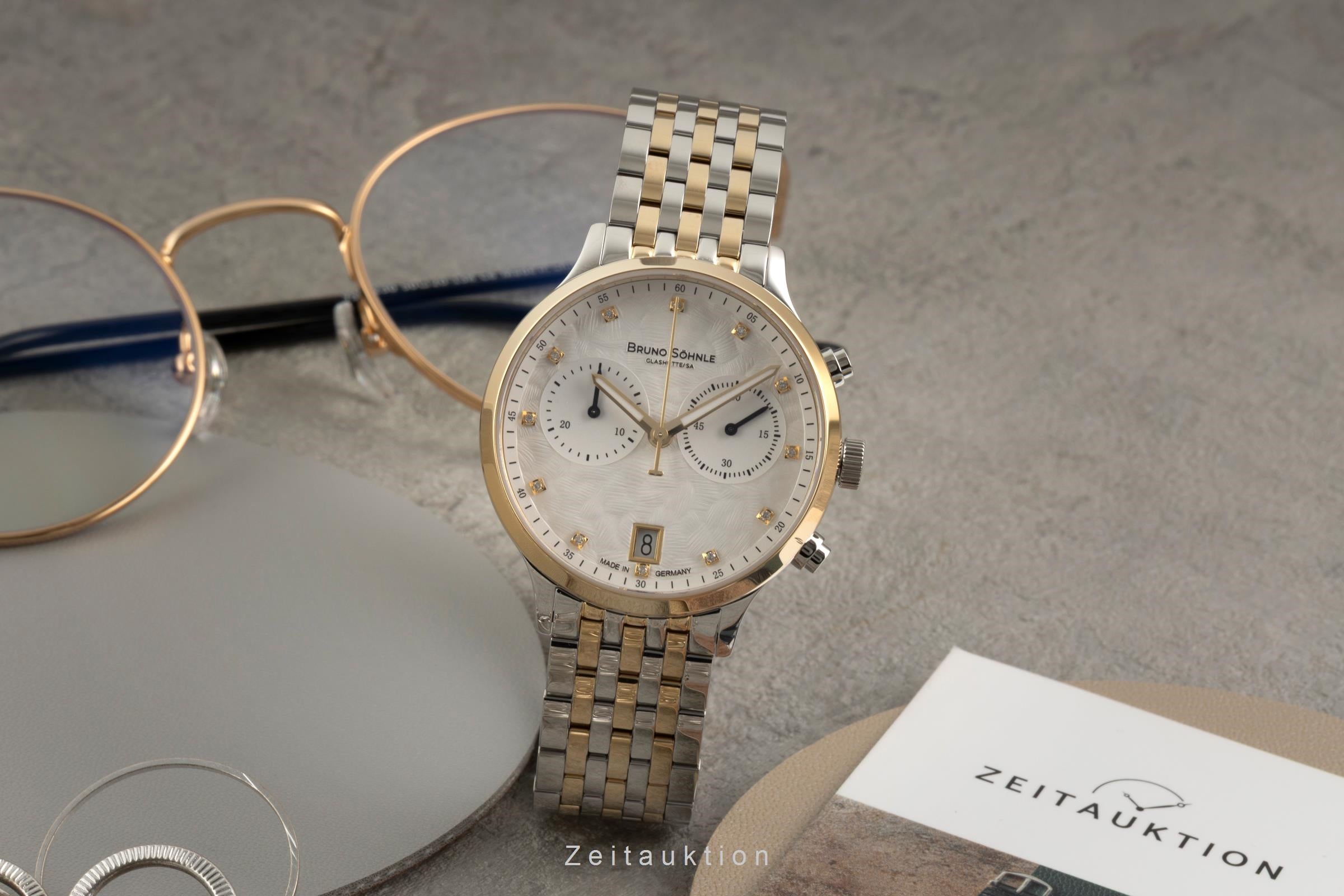 Bruno Söhnle Glashütte Bologna Chronograph cronografo acciaio quarzo orologio da donna 17-23238-250  [2602933]