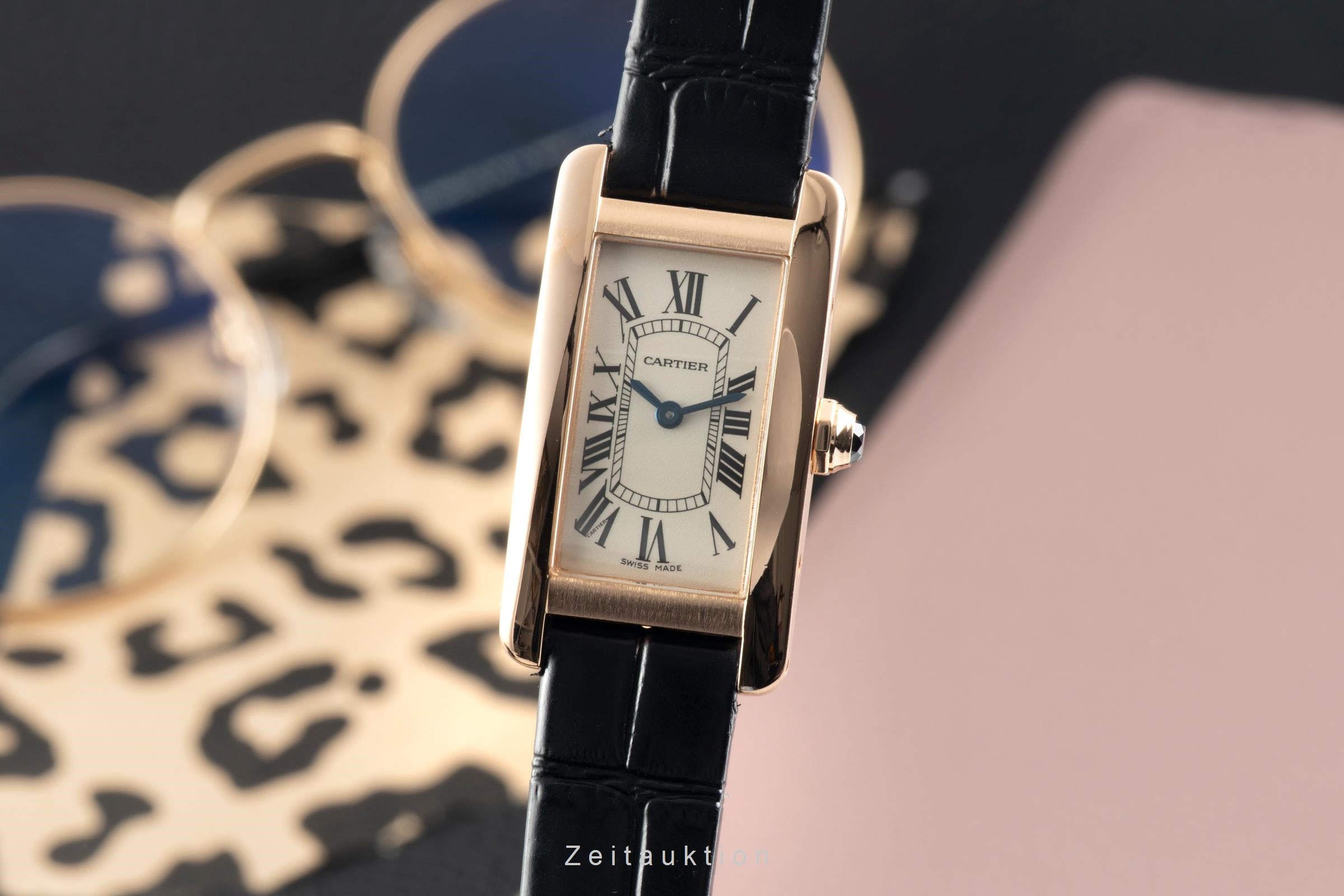 Cartier Tank Américaine 18 ct red gold quartz Kal. 057 Ref
