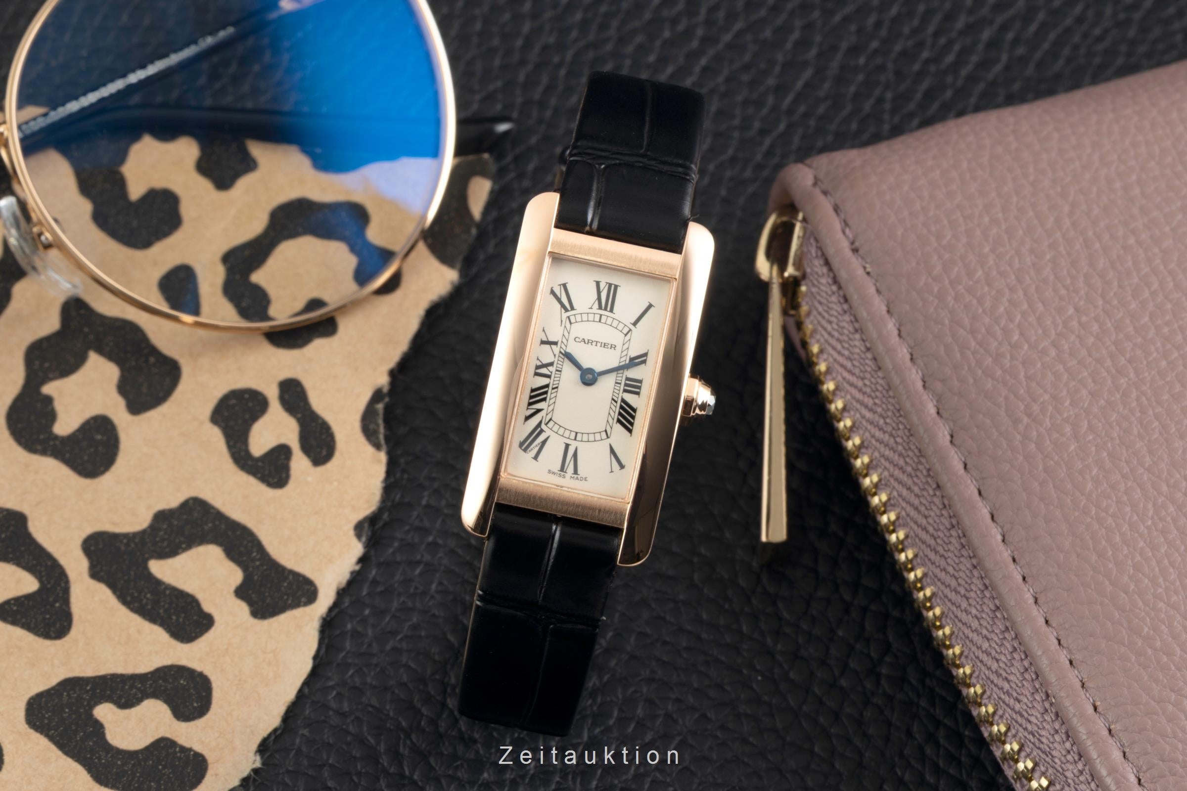 Cartier Tank Américaine oro rosado de 18 quilates cuarzo reloj para damas  W2607456  [2602936]