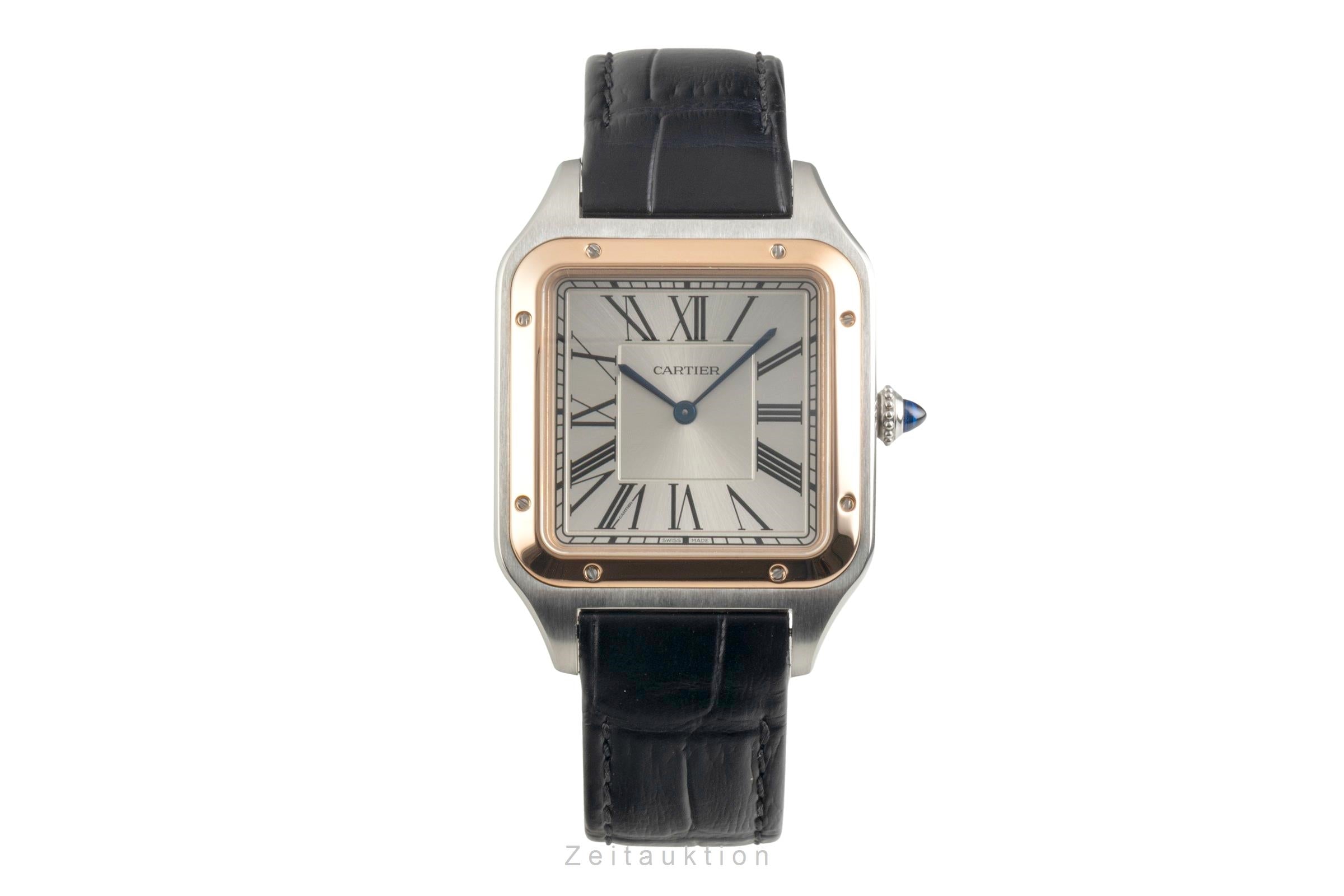 Cartier Santos Dumont Stahl / Gold Handaufzug Herrenuhr Ref. W2SA0017 B&P  [2602937]