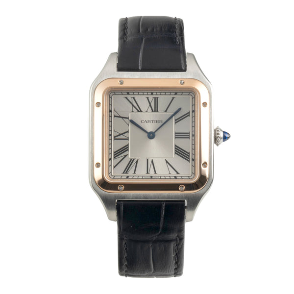Cartier Santos Dumont Stahl / Gold Handaufzug Herrenuhr Ref. W2SA0017 B&P  [2602937]