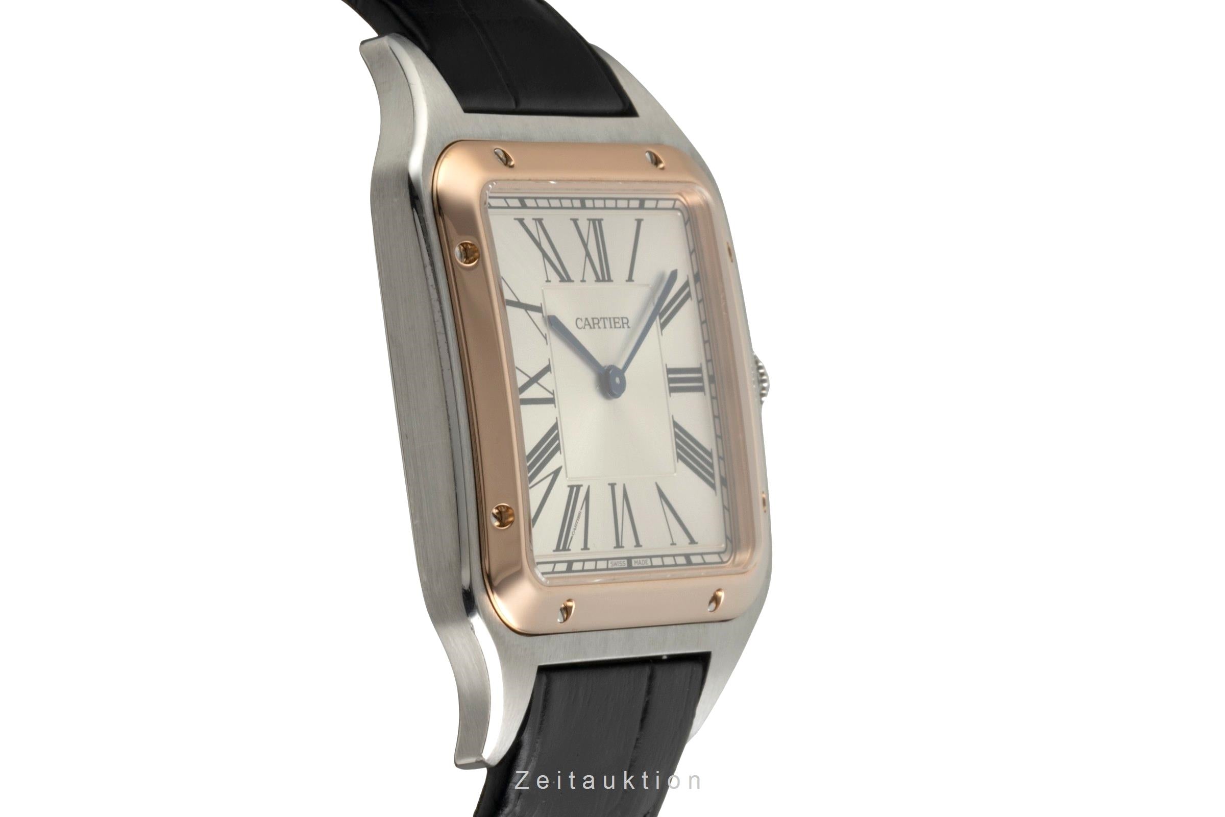 Cartier Santos Dumont Stahl / Gold Handaufzug Herrenuhr Ref. W2SA0017 B&P  [2602937]