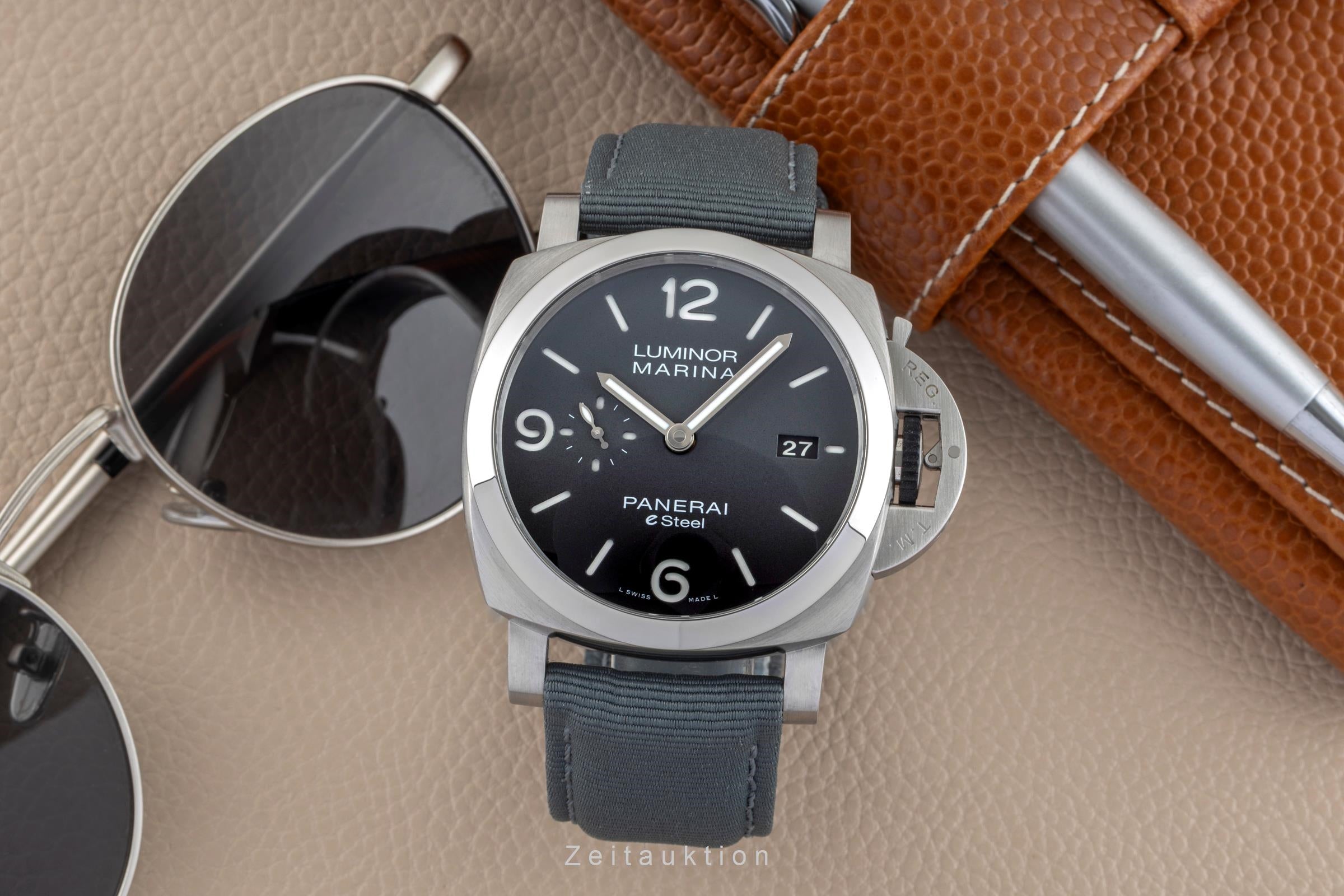 Panerai Luminor Marina acier automatique montre pour hommes PAM01358 LP: 9600EUR  [2602952]