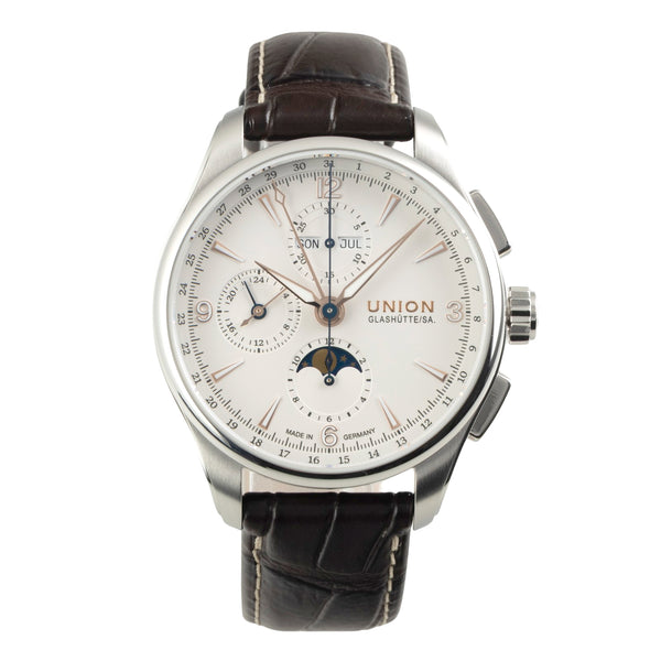 Union Glashütte Belisar cronógrafo acero automático reloj para caballeros D014.425.16.017.01 LP: 3600EUR  [2602979]