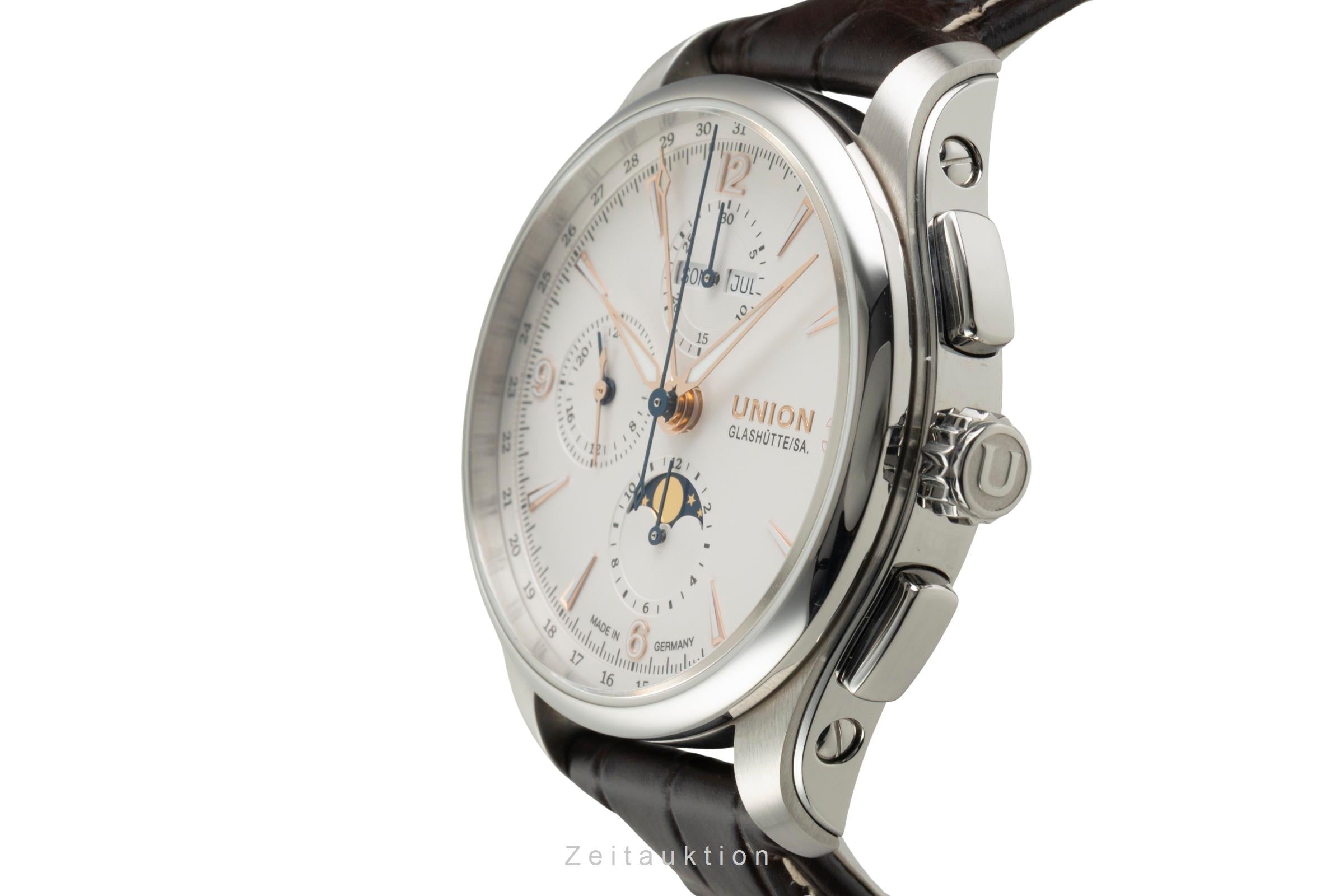 Union Glashütte Belisar cronógrafo acero automático reloj para caballeros D014.425.16.017.01 LP: 3600EUR  [2602979]