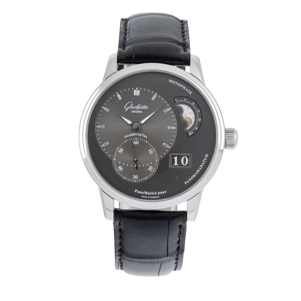 Glashütte PanoMaticLunar acero automático reloj para caballeros 1-90-02-43-32-05  [2603004]