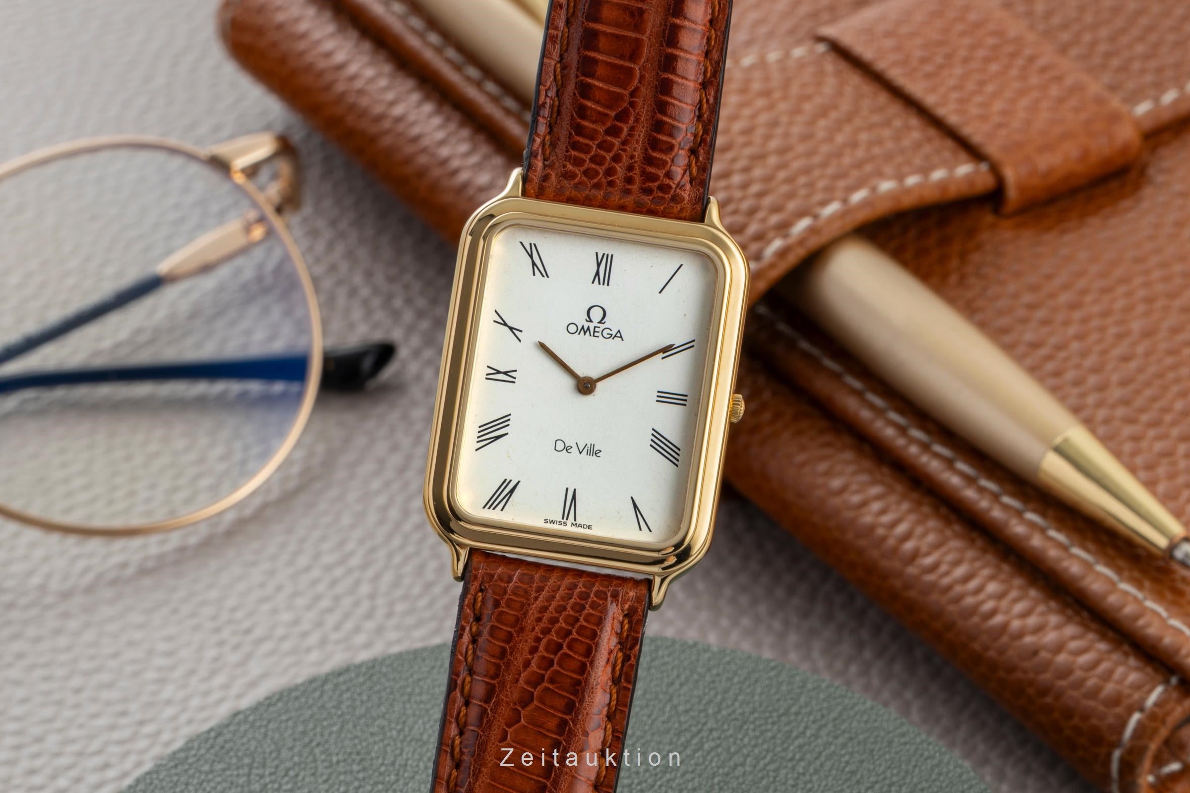 Omega De Ville gold-plated quartz unisex 195.0042 Vintage  [2603030]