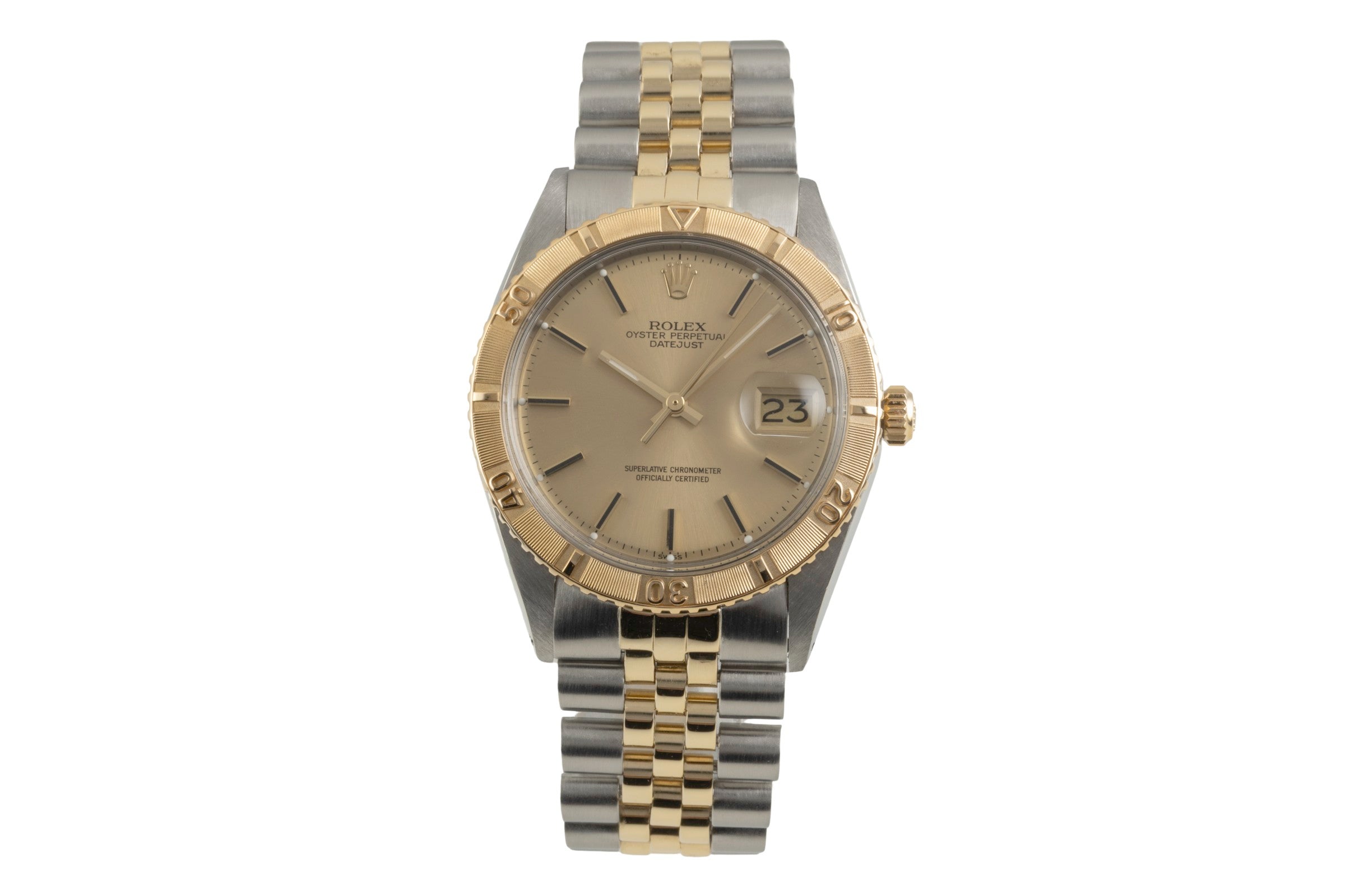 Rolex Datejust acier / or  automatique montre pour hommes 1625 Vintage  [2603035]