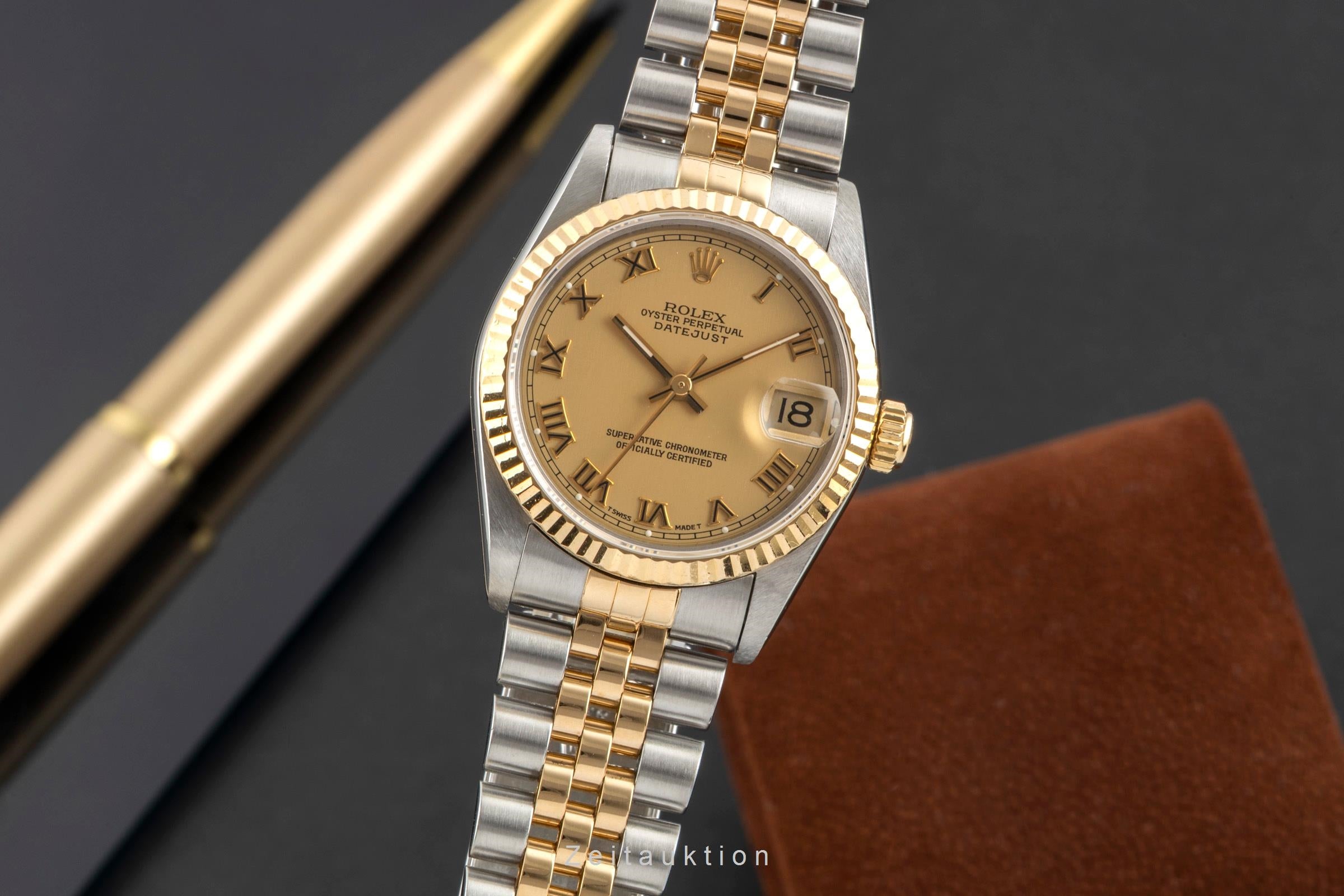 Rolex Datejust Stahl / Gold Roman Dial Automatik Damenuhr Ref. 68273  [2603072]