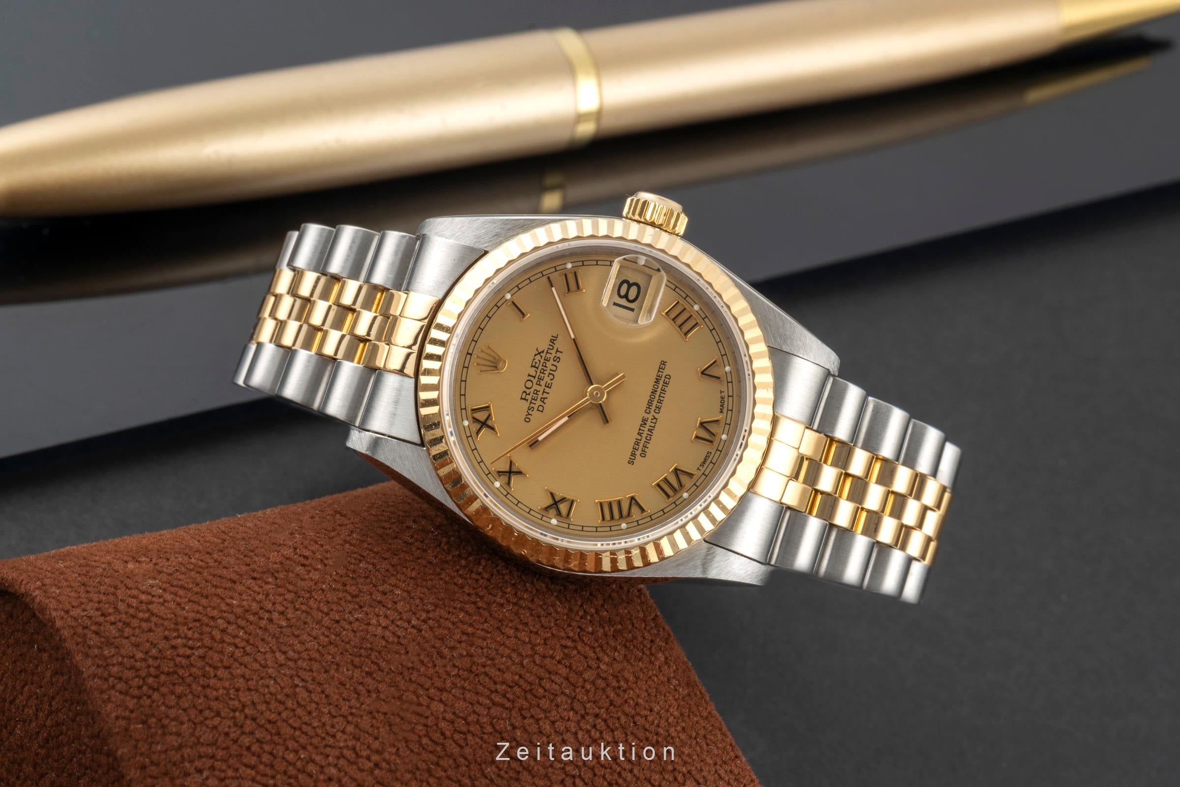 Rolex Datejust Stahl / Gold Roman Dial Automatik Damenuhr Ref. 68273  [2603072]