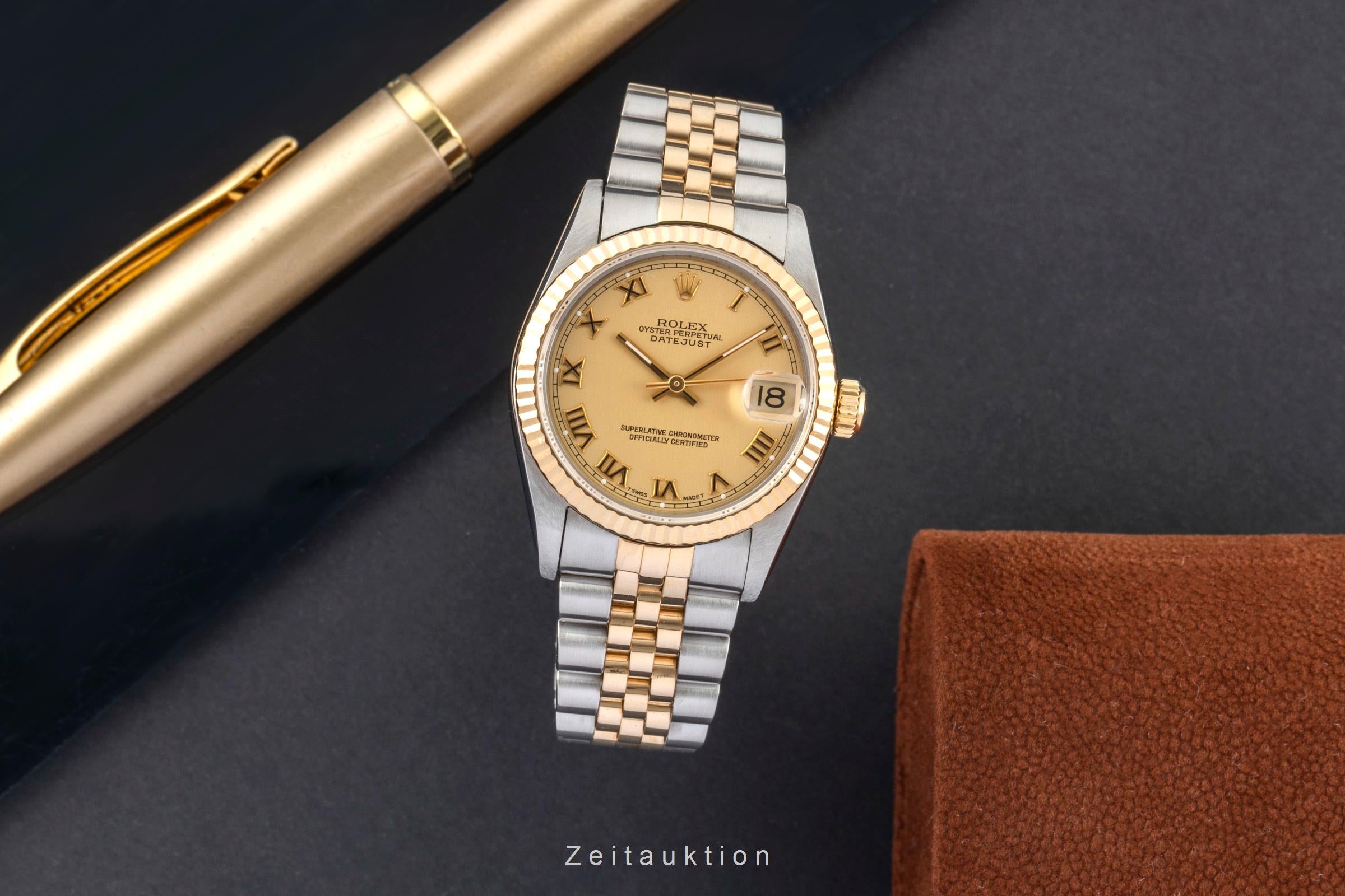 Rolex Datejust Stahl / Gold Roman Dial Automatik Damenuhr Ref. 68273  [2603072]