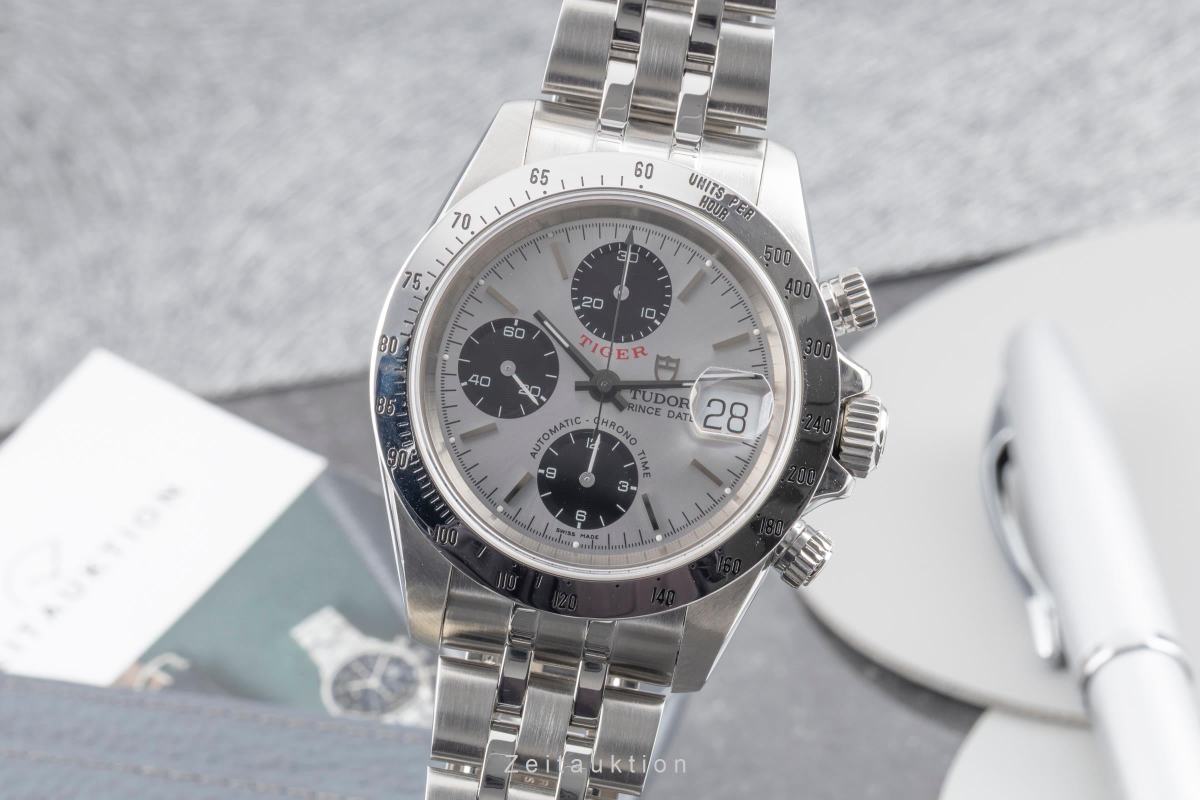 Tudor Prince Date chronographe acier automatique montre pour hommes 79280  [2603080]