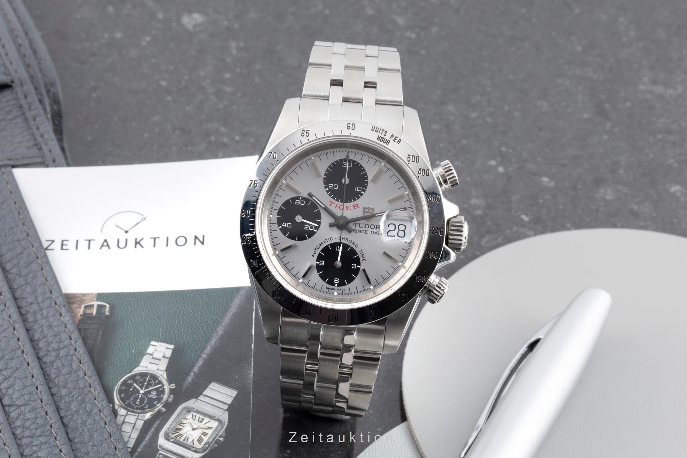 Tudor Prince Date chronographe acier automatique montre pour hommes 79280  [2603080]