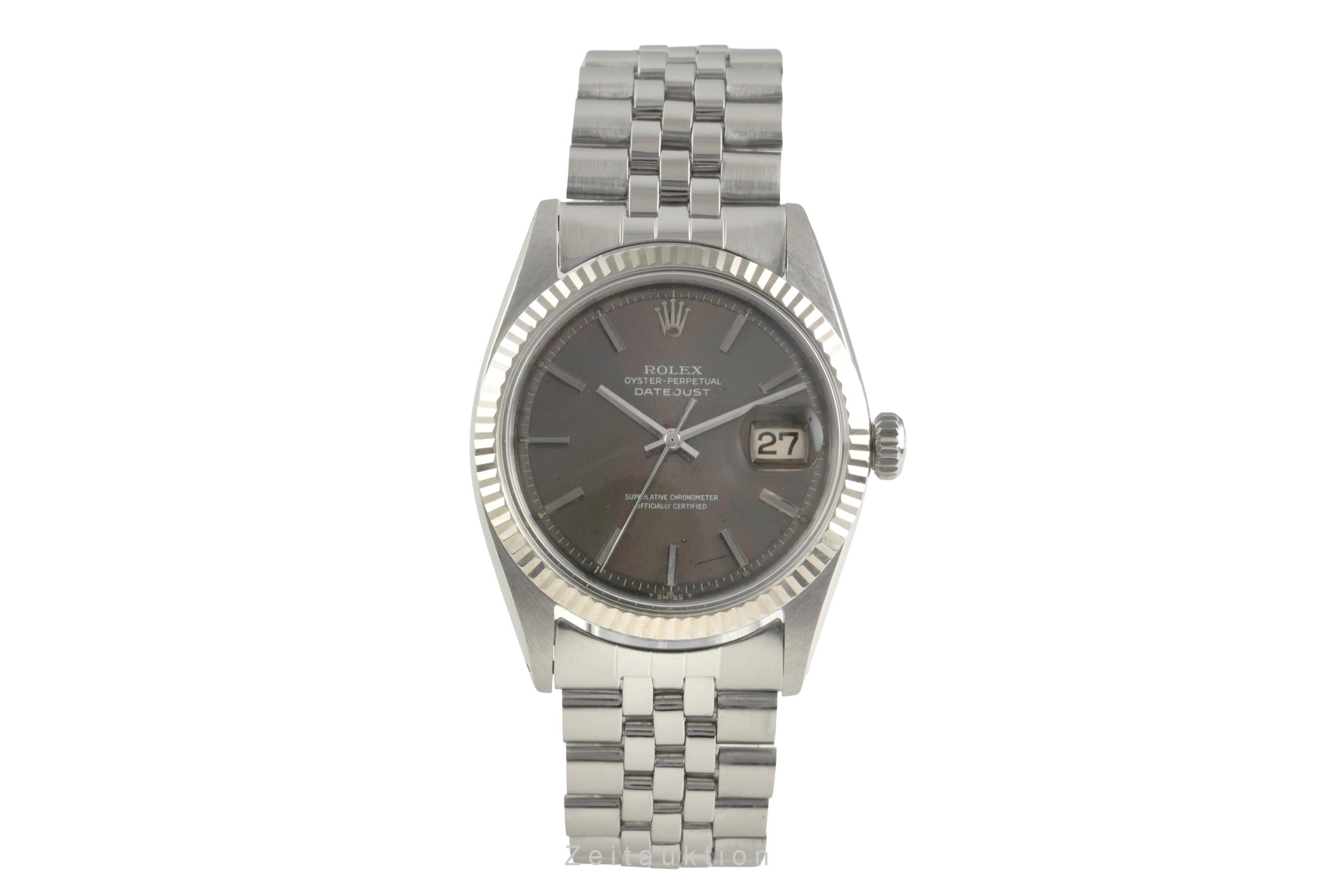 Rolex Datejust acier / or blanc automatique montre pour hommes 1601 Vintage  [2603098]