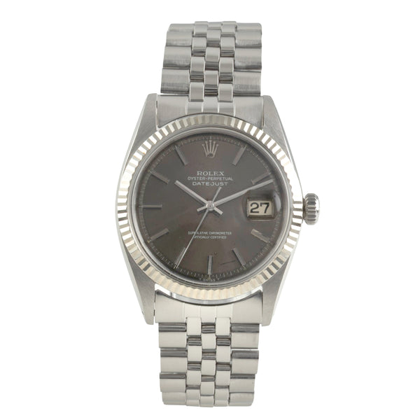 Rolex Datejust acier / or blanc automatique montre pour hommes 1601 Vintage  [2603098]