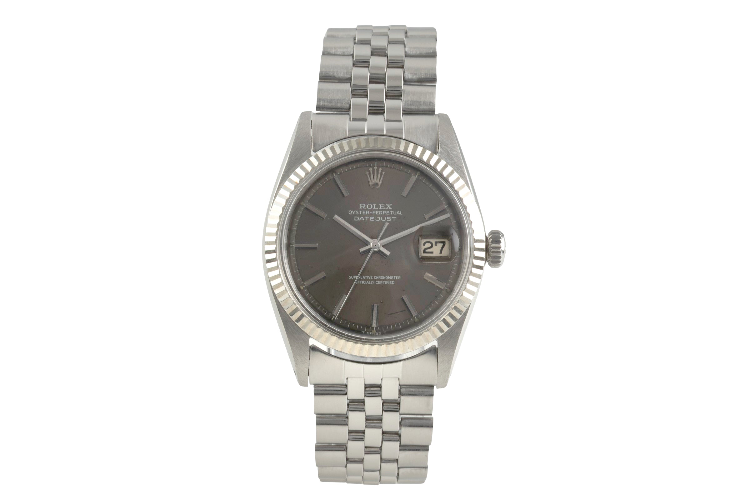 Rolex Datejust acciaio / oro bianco automatismo orologio da uomo 1601 Vintage  [2603098]