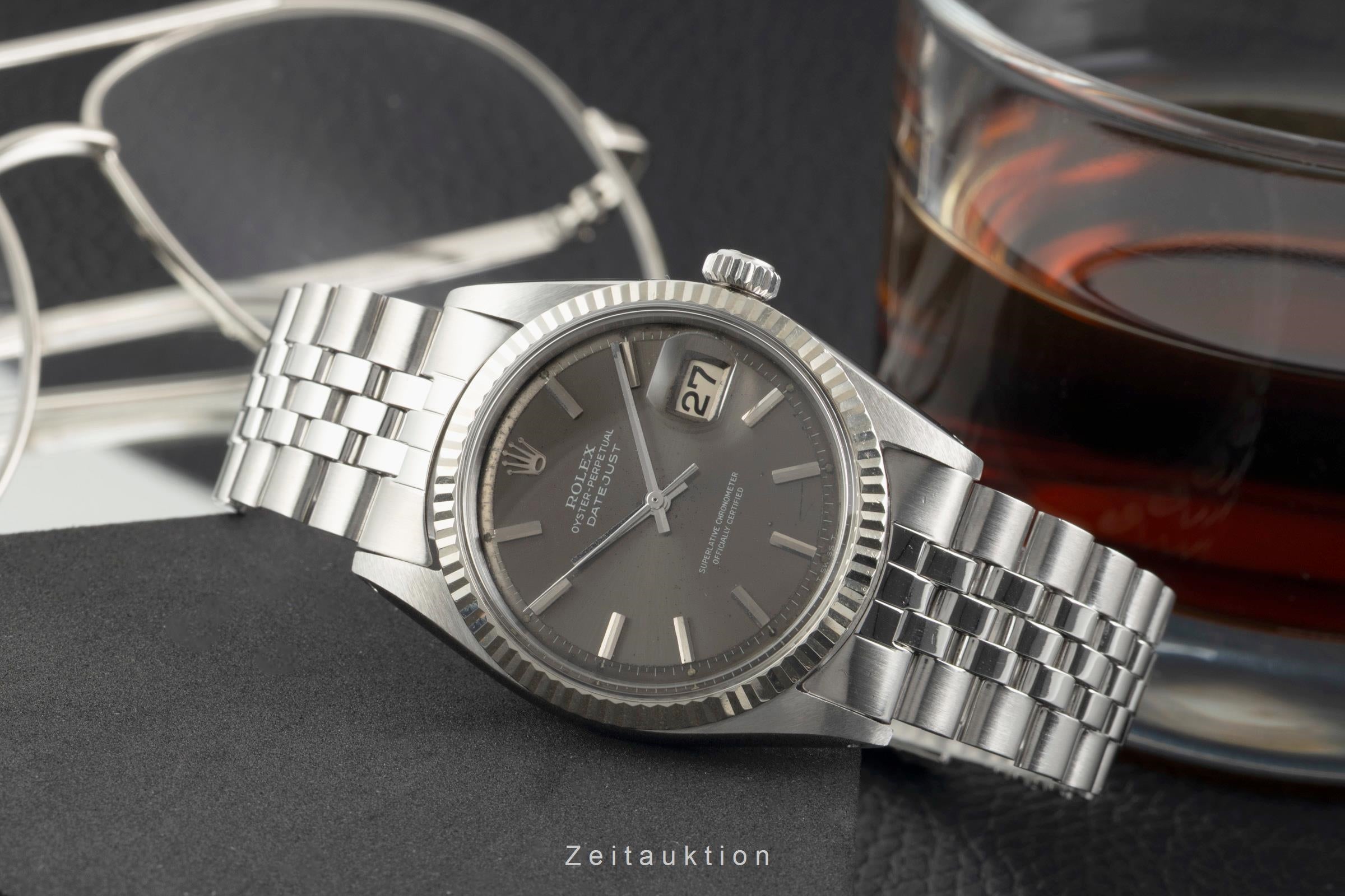 Rolex Datejust acier / or blanc automatique montre pour hommes 1601 Vintage  [2603098]