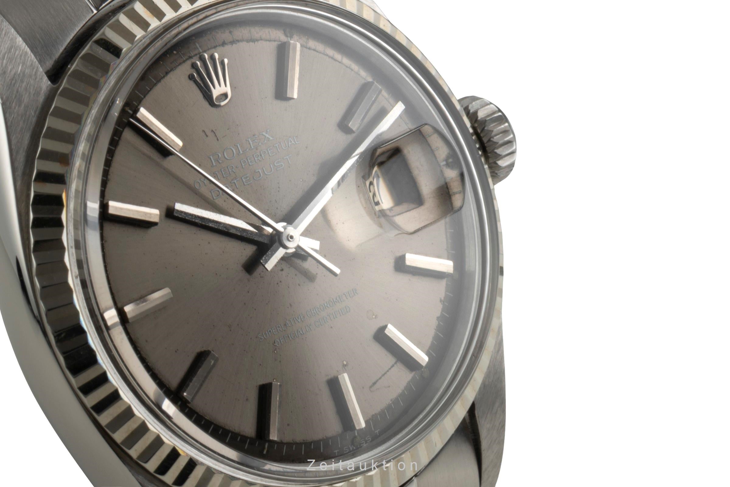 Rolex Datejust acier / or blanc automatique montre pour hommes 1601 Vintage  [2603098]