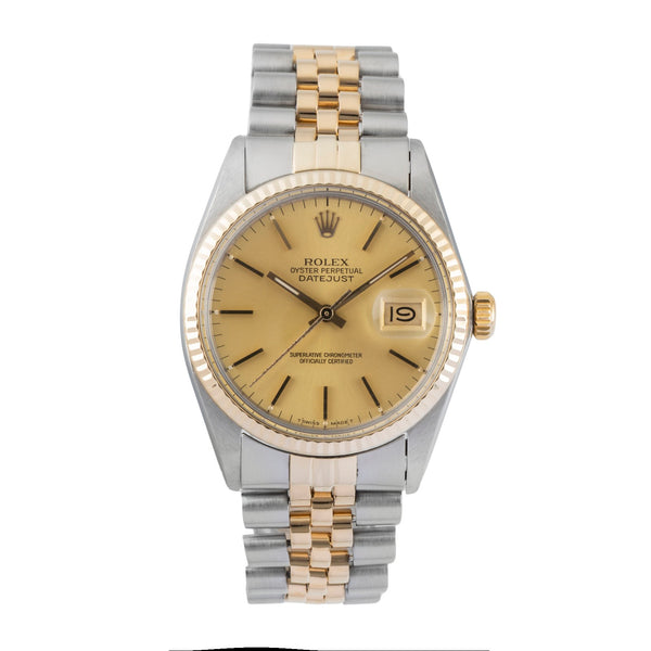 Rolex Datejust acier / or  automatique montre pour hommes 16013 Vintage  [2603100]