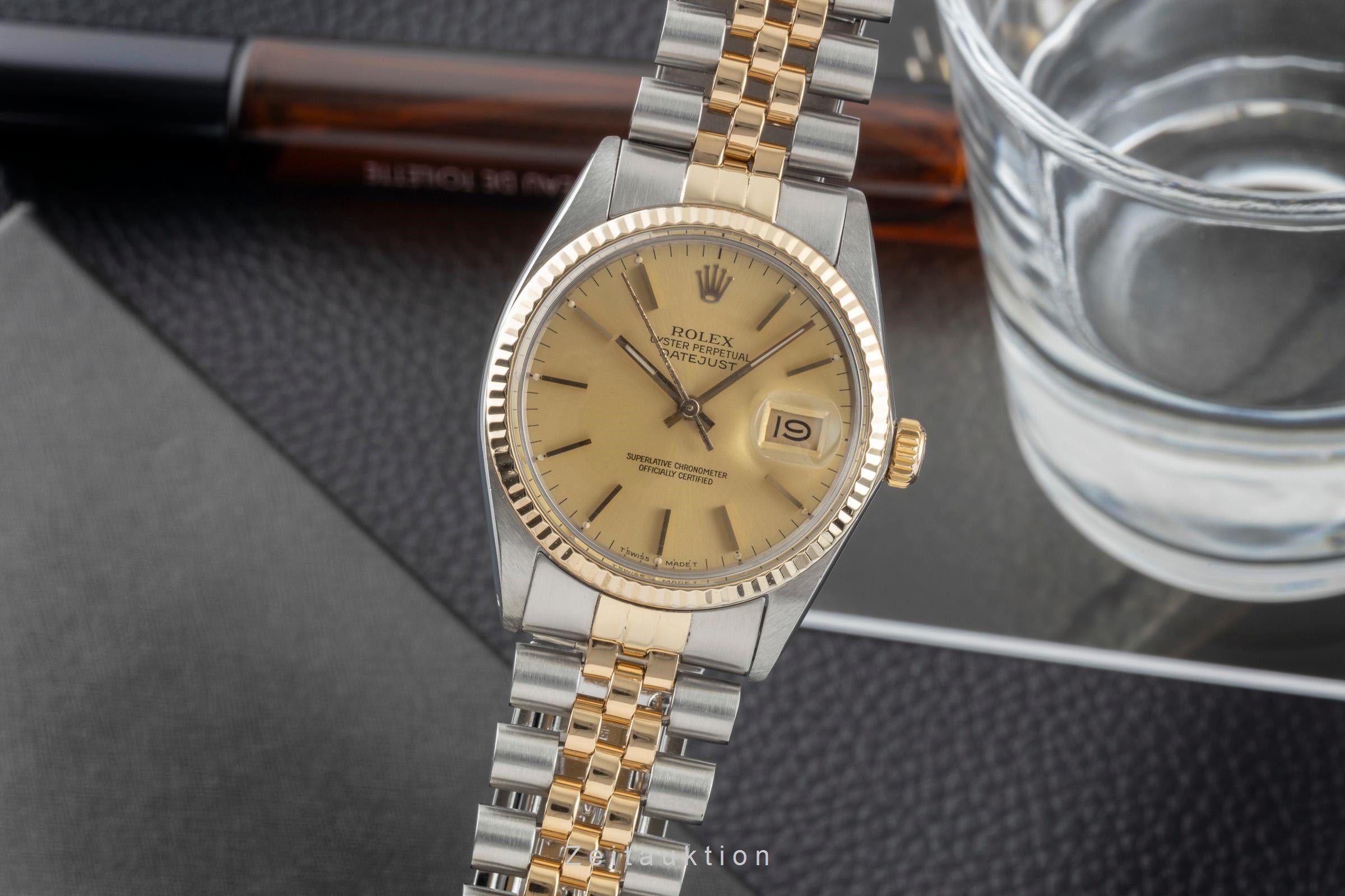 Rolex Datejust acier / or  automatique montre pour hommes 16013 Vintage  [2603100]