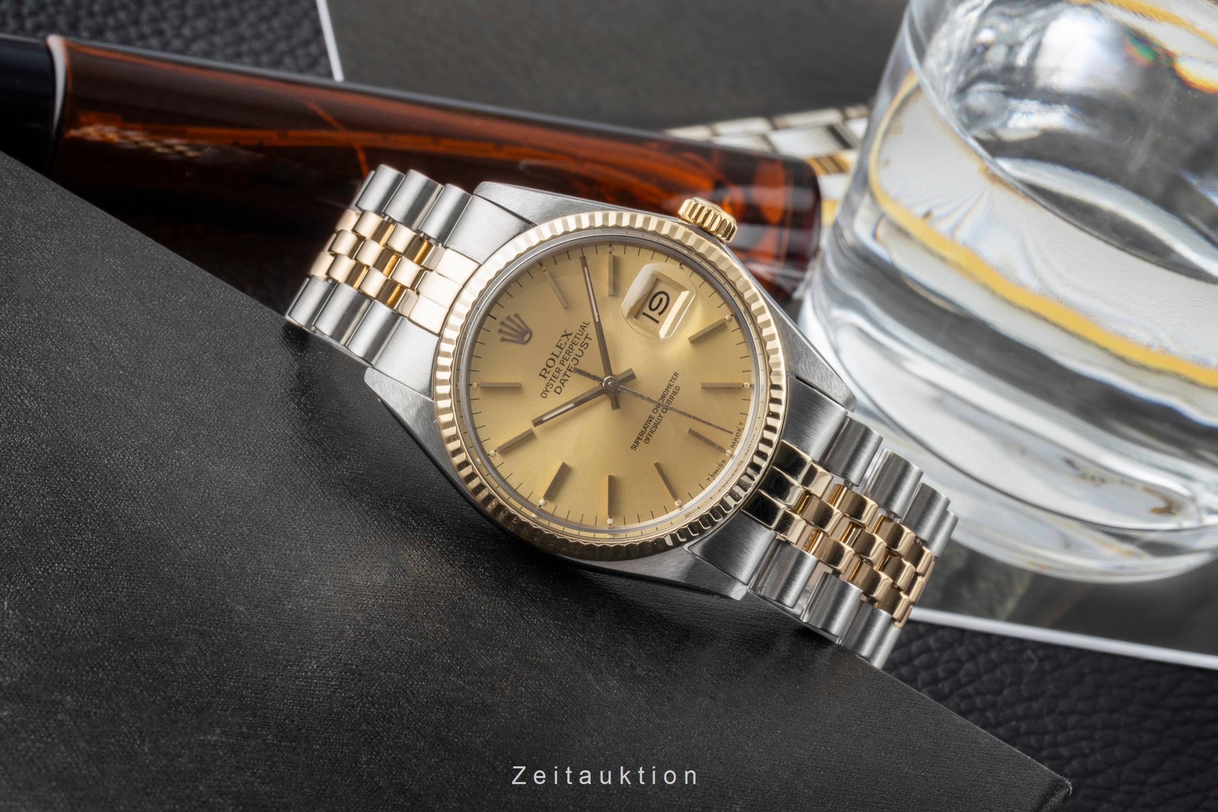 Rolex Datejust acier / or  automatique montre pour hommes 16013 Vintage  [2603100]