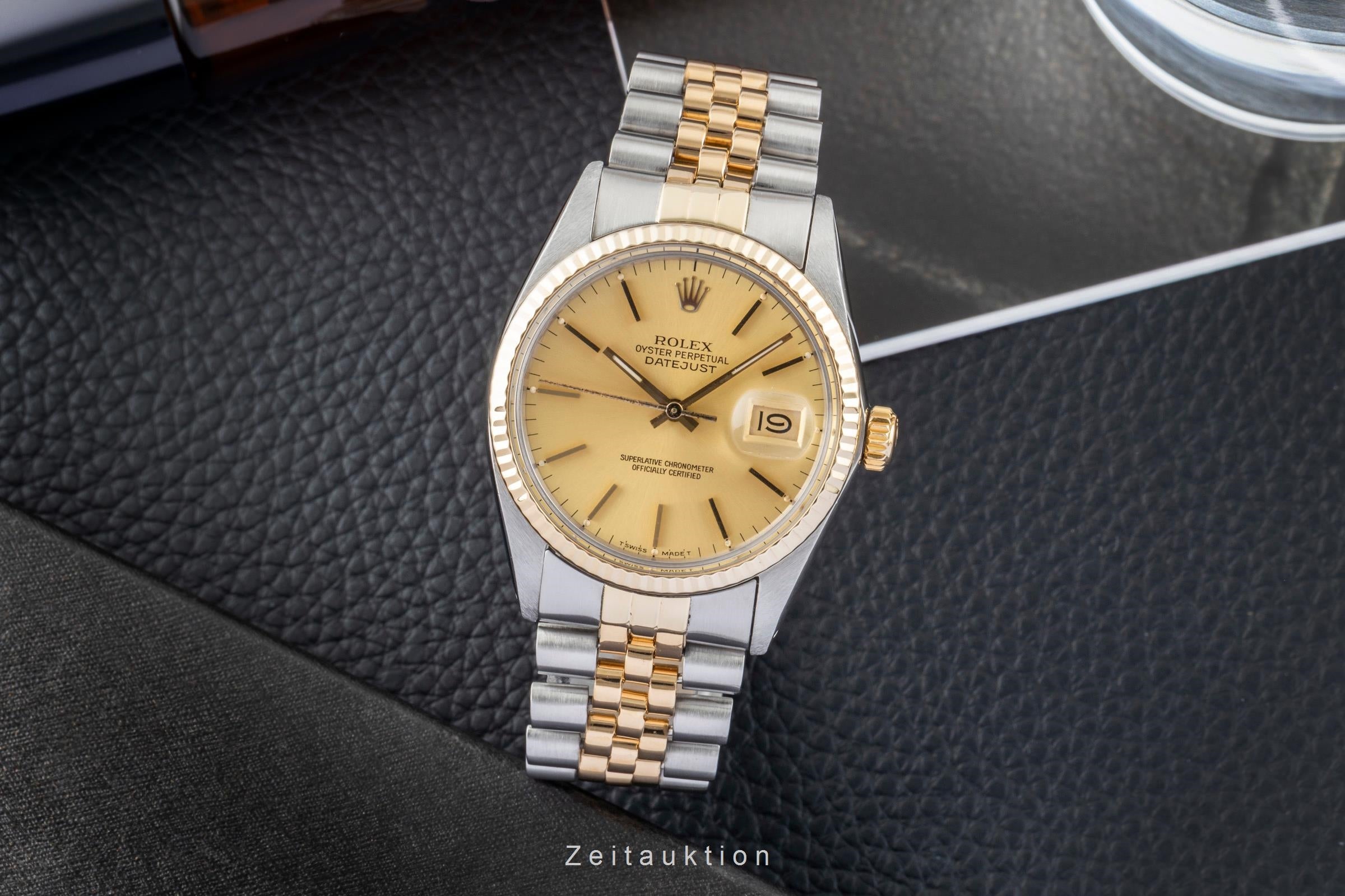 Rolex Datejust acier / or  automatique montre pour hommes 16013 Vintage  [2603100]