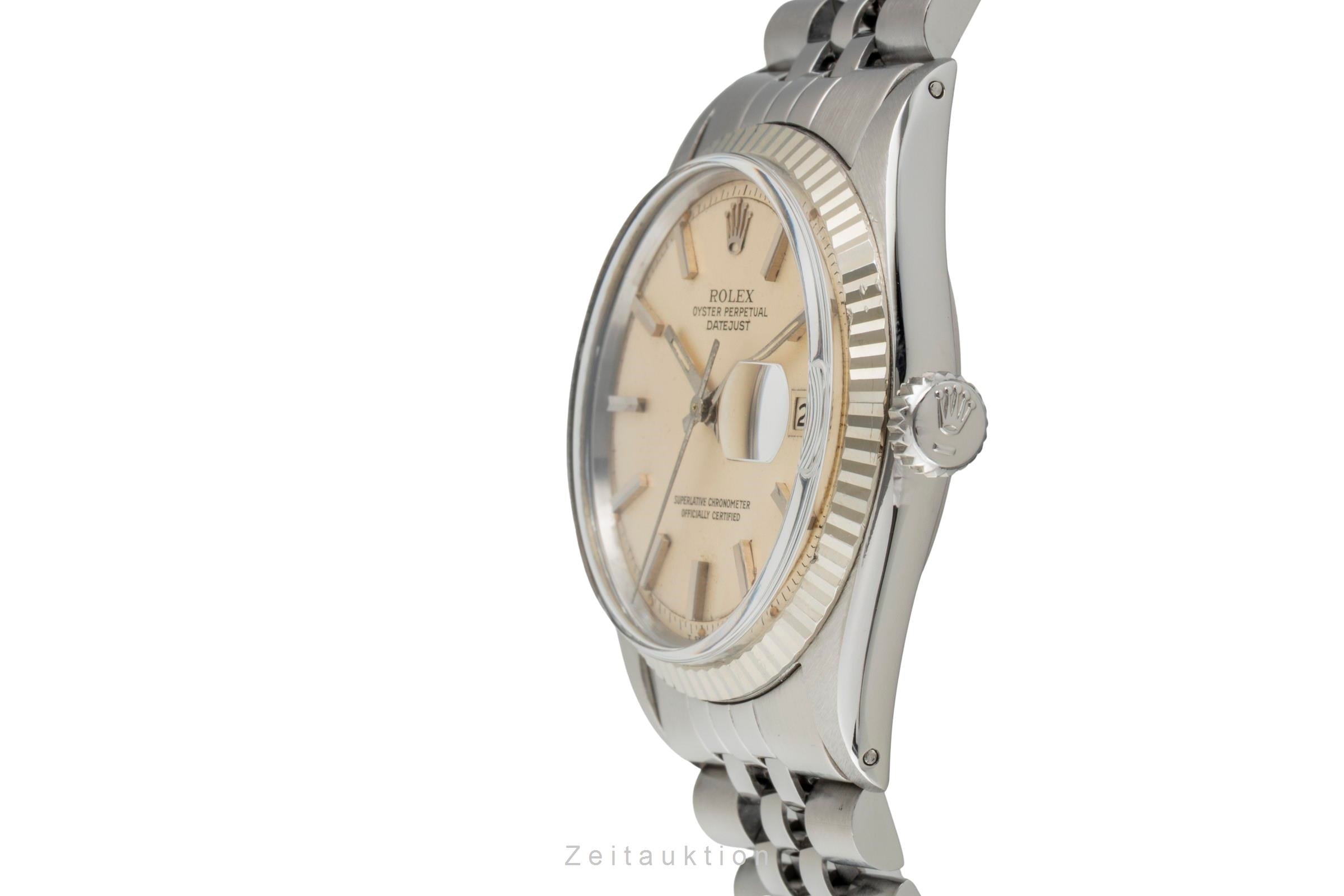 Rolex Datejust 36 Silver Dial Stahl / Weissgold Automatik Herrenuhr 1601 Vintage [2603102]