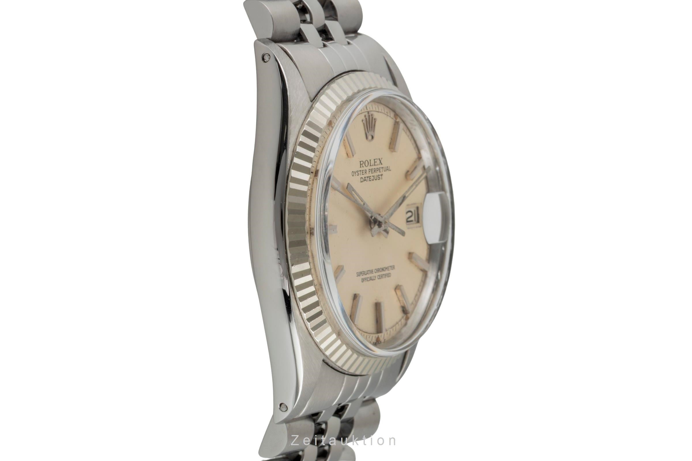 Rolex Datejust 36 Silver Dial Stahl / Weissgold Automatik Herrenuhr 1601 Vintage [2603102]