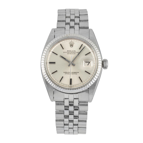 Rolex Datejust 36 Silver Dial Stahl / Weissgold Automatik Herrenuhr 1601 Vintage [2603103]