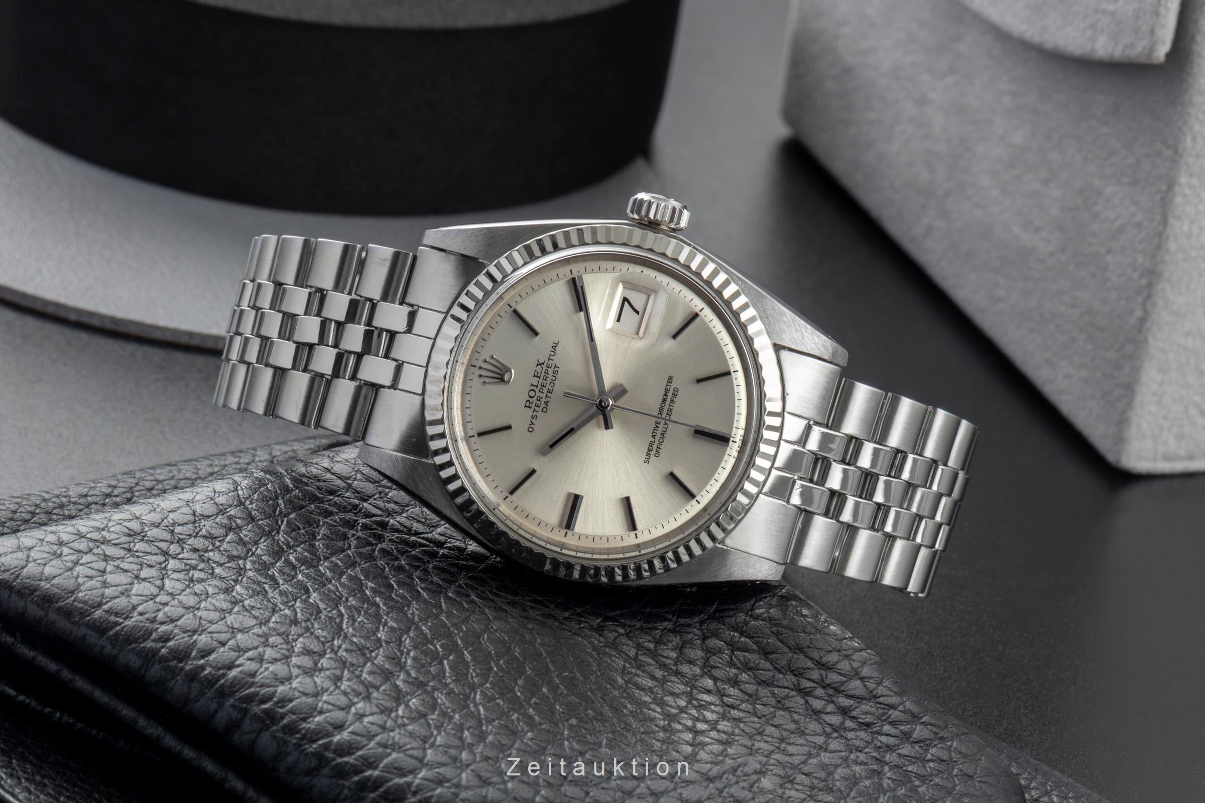 Rolex Datejust 36 Silver Dial Stahl / Weissgold Automatik Herrenuhr 1601 Vintage [2603103]