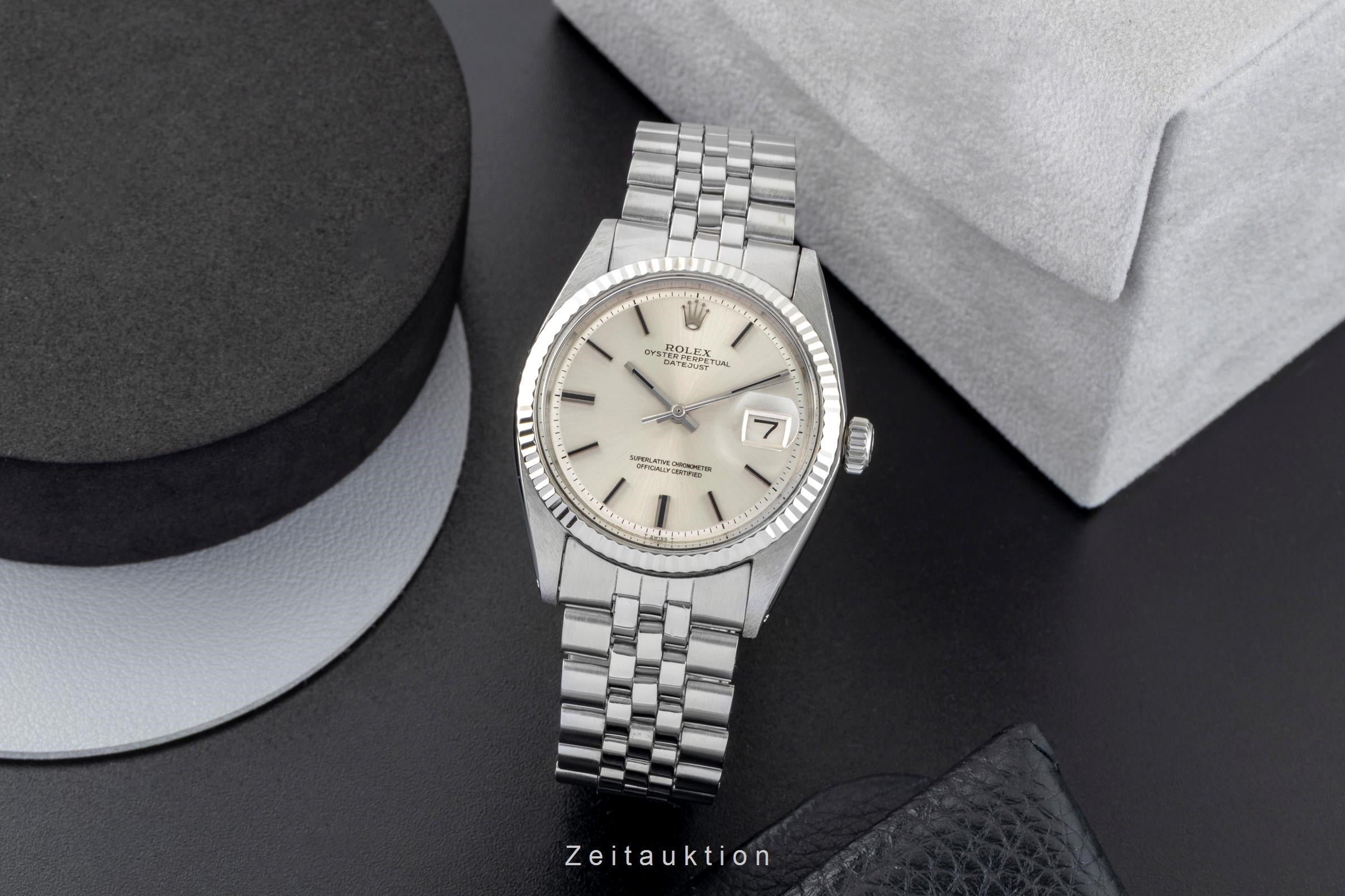 Rolex Datejust 36 Silver Dial Stahl / Weissgold Automatik Herrenuhr 1601 Vintage [2603103]