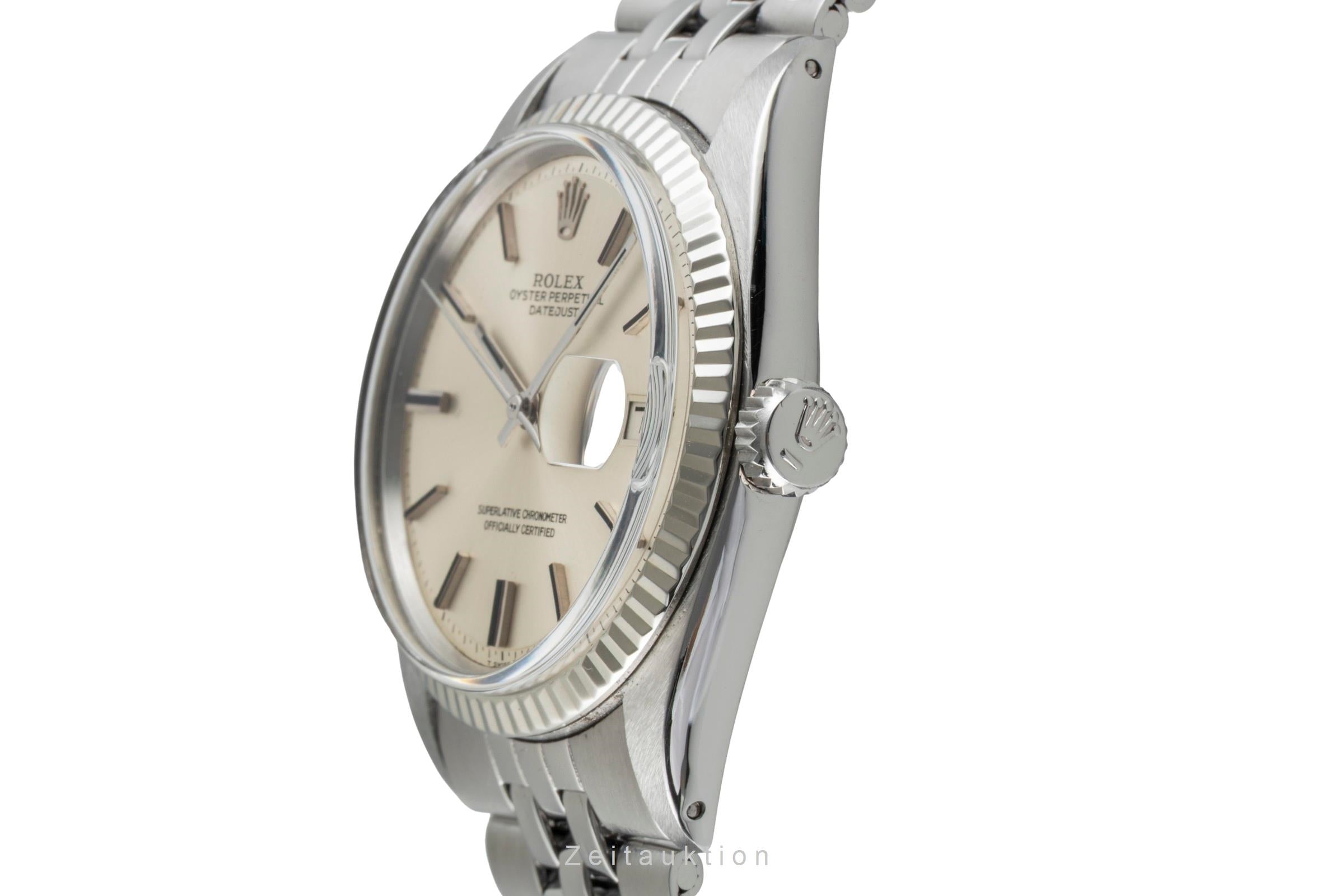 Rolex Datejust 36 Silver Dial Stahl / Weissgold Automatik Herrenuhr 1601 Vintage [2603103]