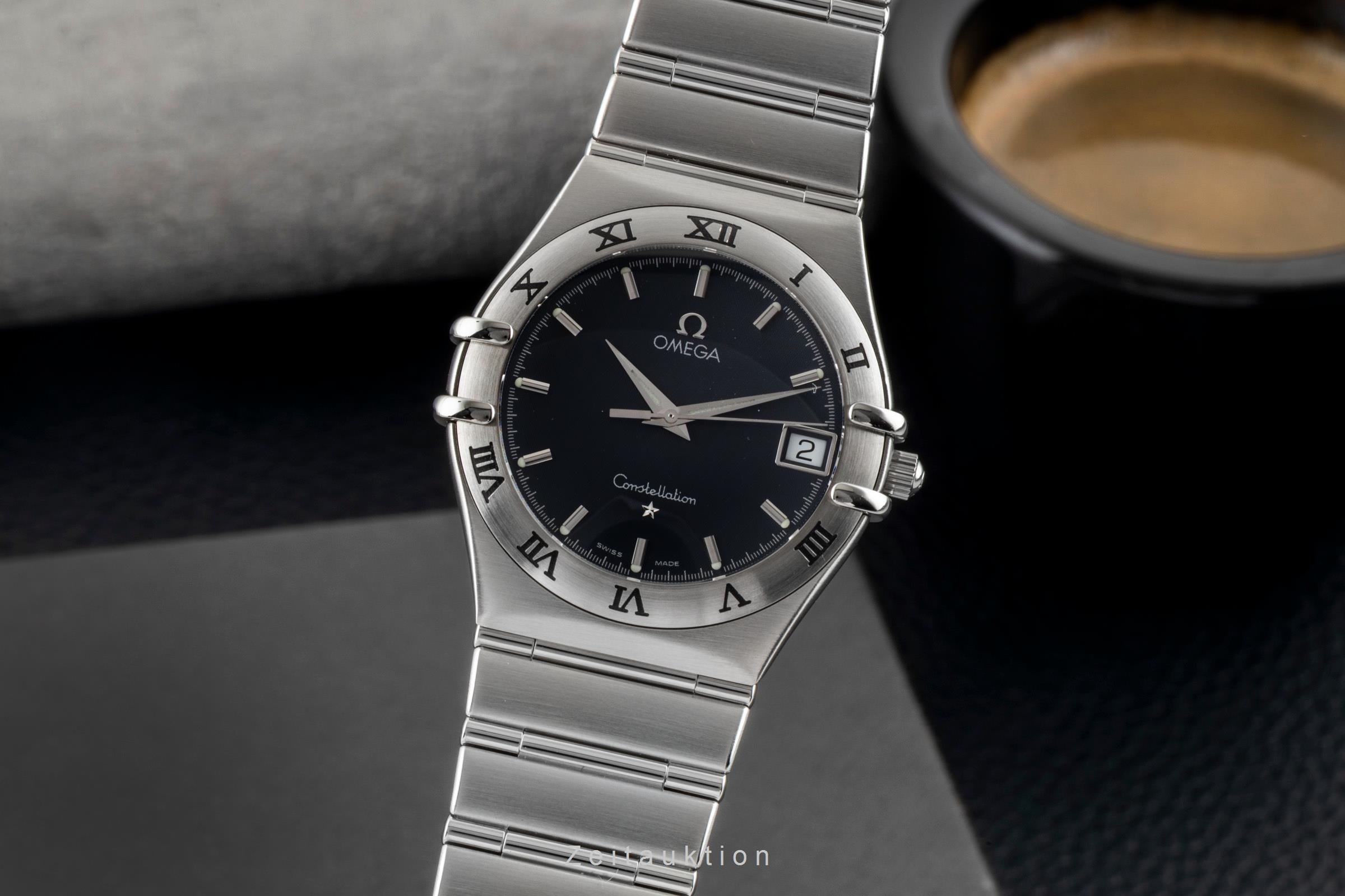 Omega Constellation Quarz Edelstahl Datum Herrenuhr Ref. 1512.40.00 Papiere 2004 [2603115]