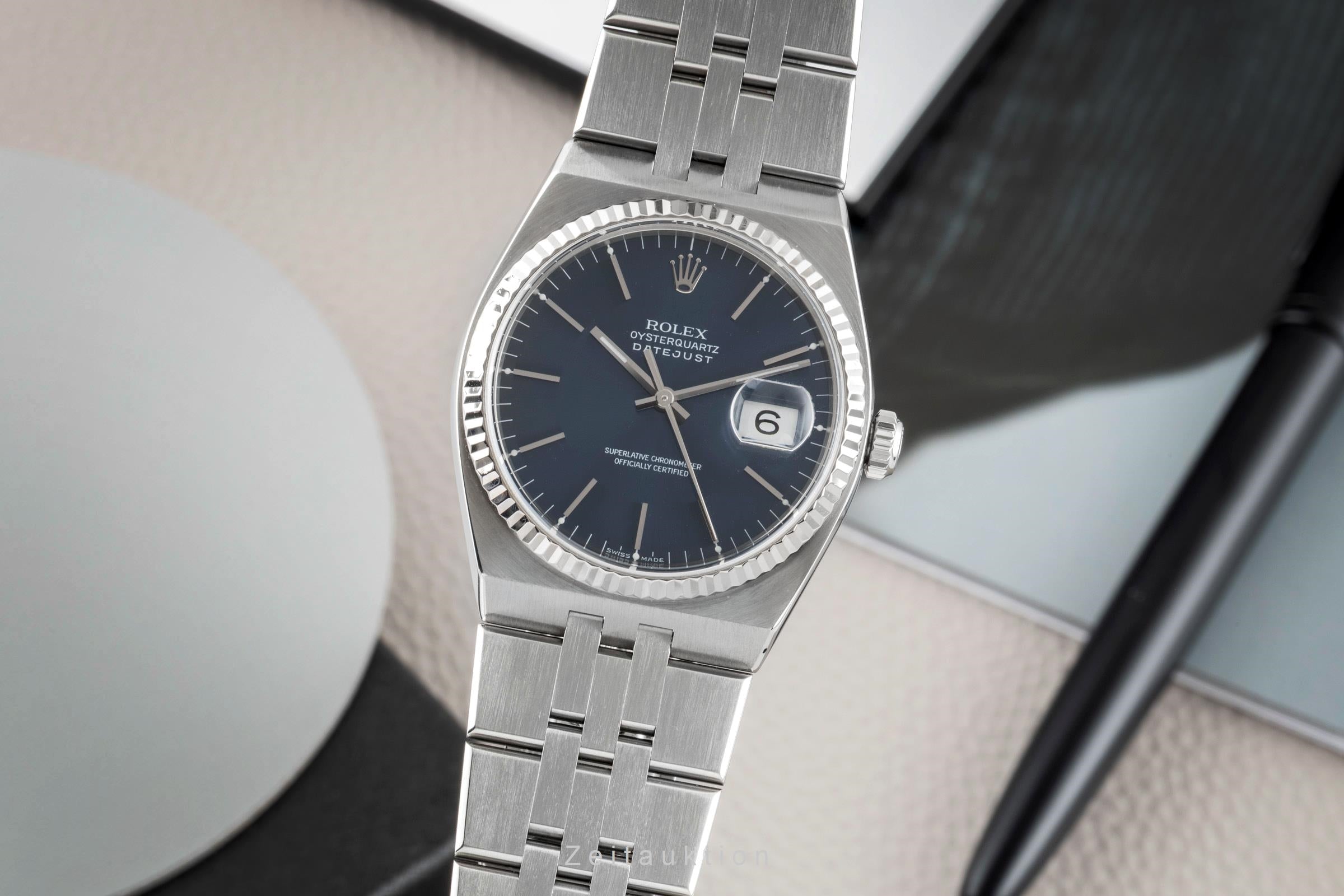 Rolex Oysterquartz steel / white gold quartz men's watch 17014A  [2603155]