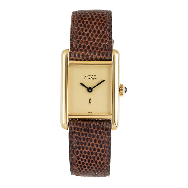 Cartier Tank argent doré à remontage manuel montre pour femmes  [2603162]