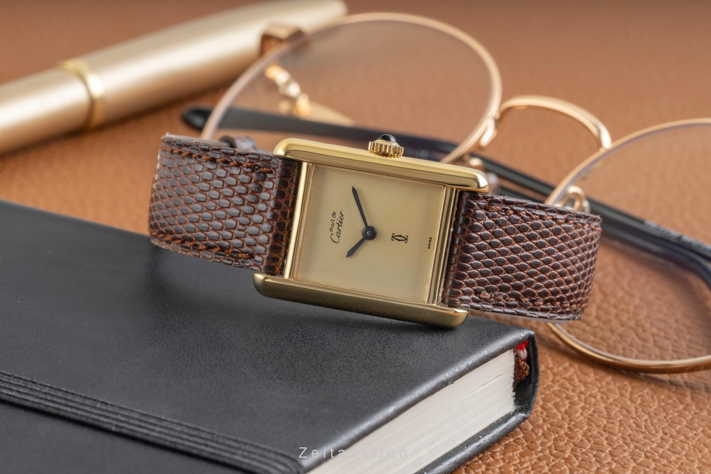 Cartier Tank argent doré à remontage manuel montre pour femmes  [2603162]