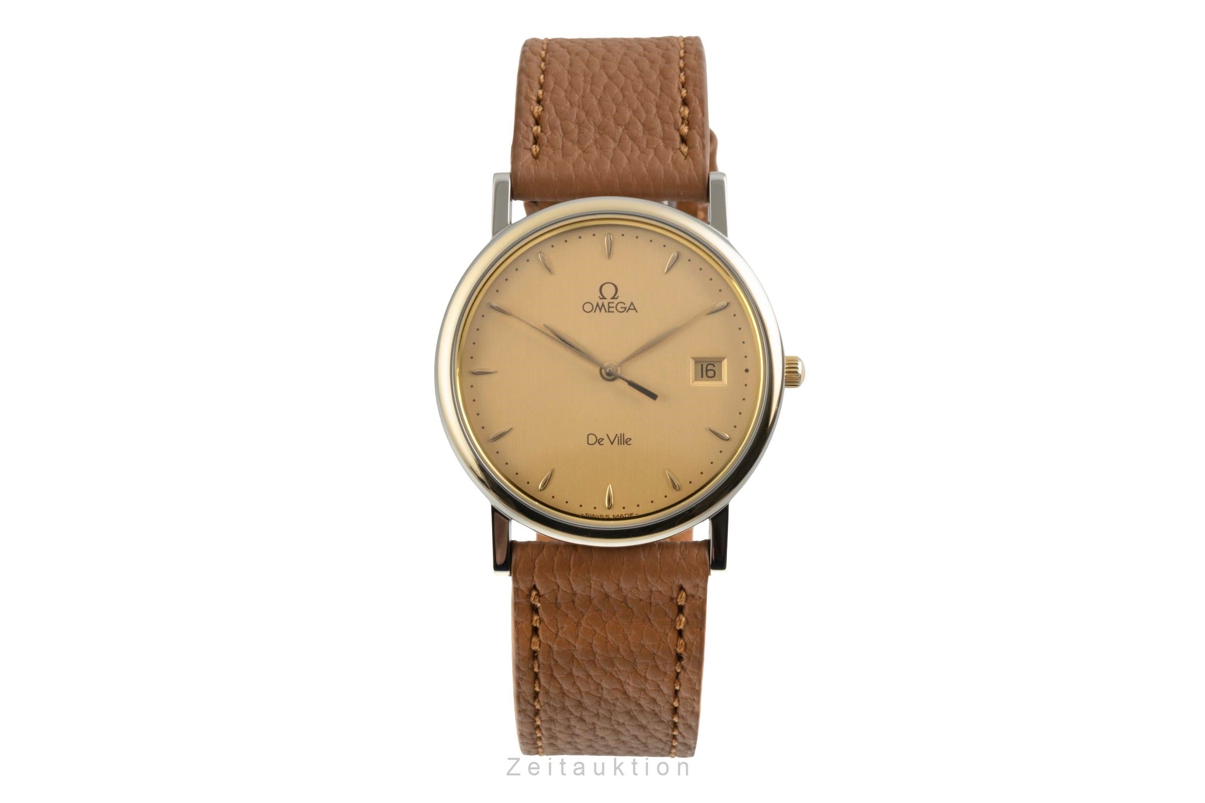 Omega De Ville acero / oro cuarzo reloj para caballeros 196.2430 Vintage  [2603179]